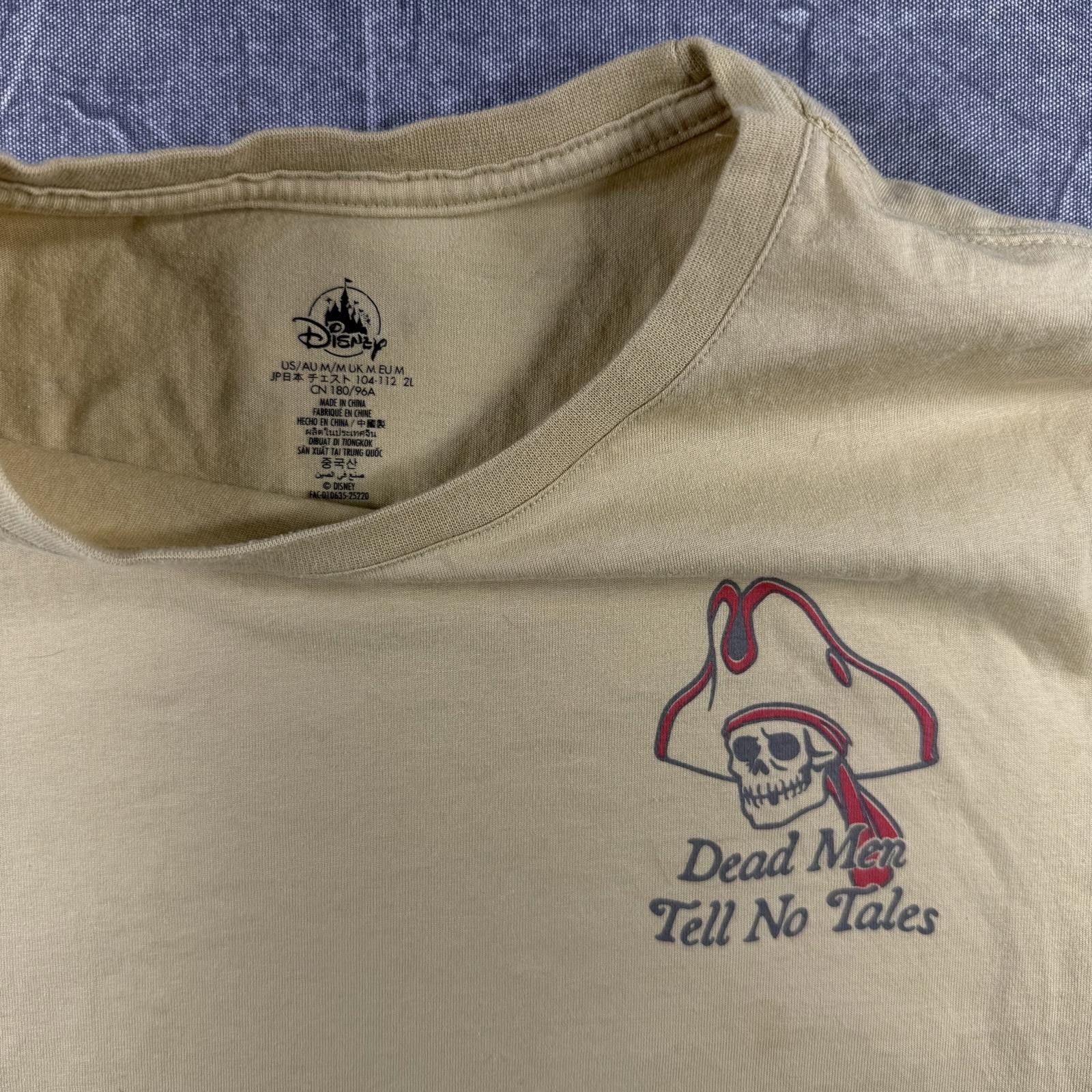 Disney Disney Shirt Unisex M Yellow Parks Pirates of the Caribbean Size ONE SIZE - 2 Thumbnail