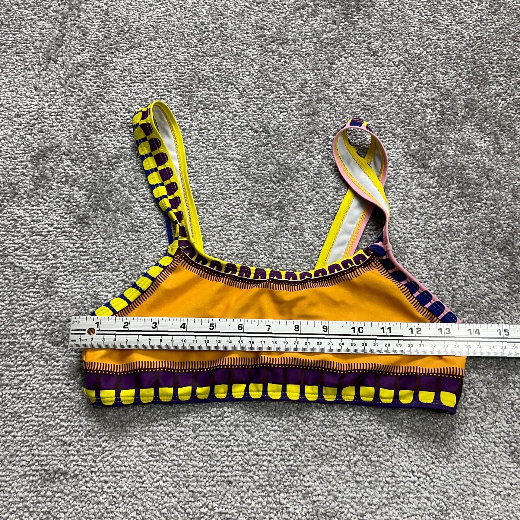 Vintage Unbranded Bikini Top Womens Small Yellow Wide Strap Beach Swimwear Top S Fits Size S / US 4 / IT 40 - 6 Thumbnail