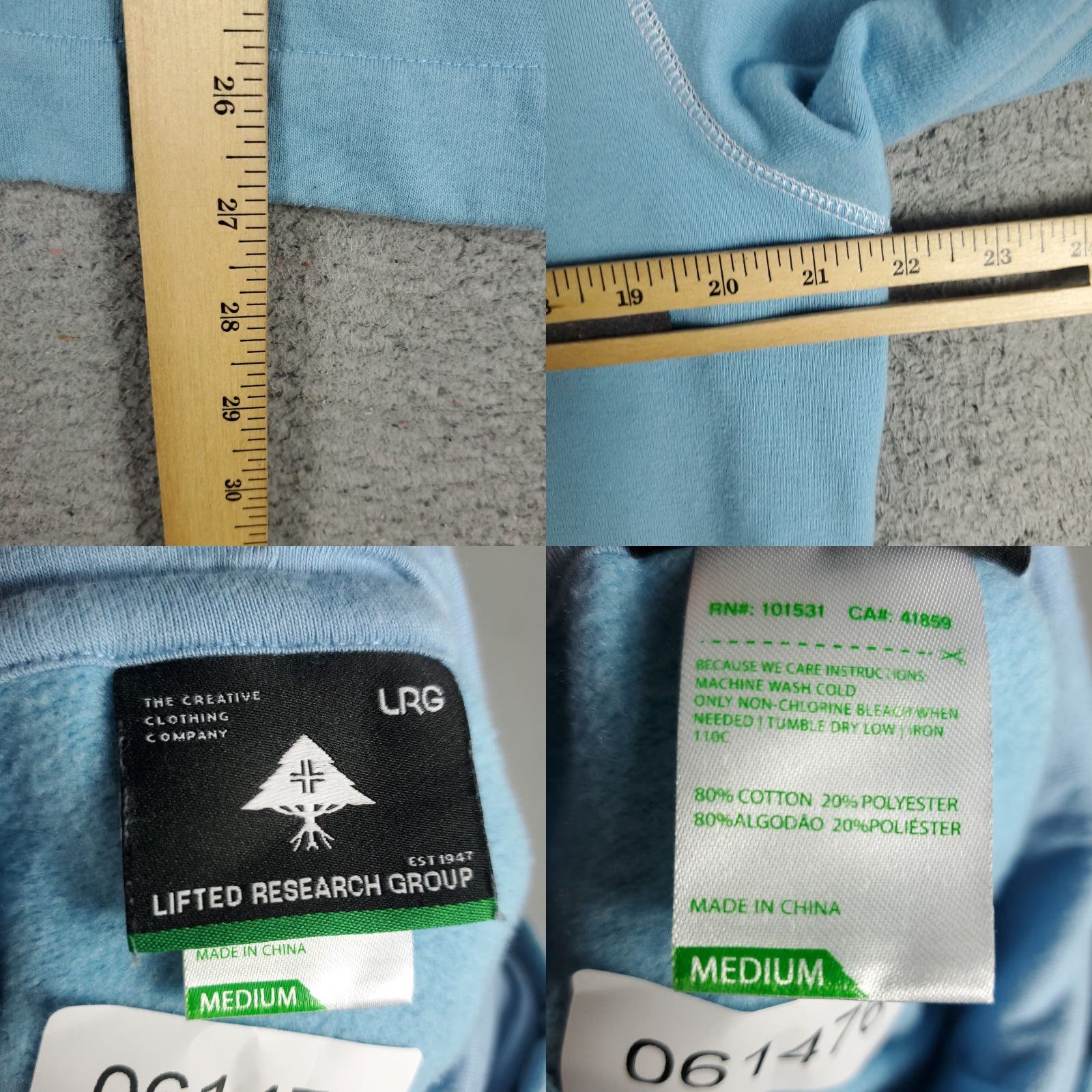 KangaROOS LRG Hoodie Mens Medium Blue Pullover Sweatshirt Kangaroo Pocket Logo Long Sleeve White Stitching Graphic Print Size US M / EU 48-50 / 2 - 8 Thumbnail