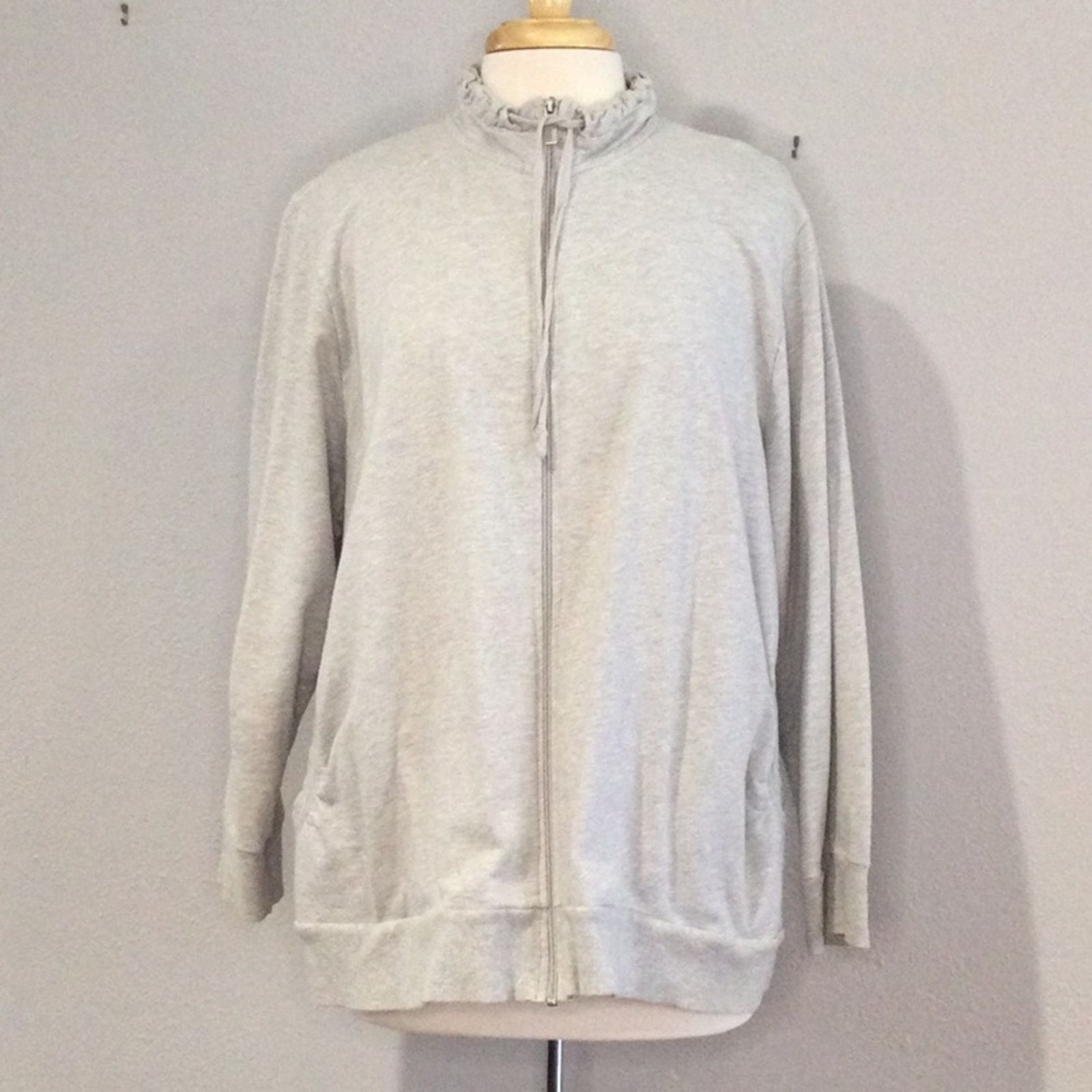 Other Just My Size Gray Full Zip Jacket w/Pockets 2X (18W/20W) Size XXL / US 16-18 / IT 52-54 - 1 Thumbnail