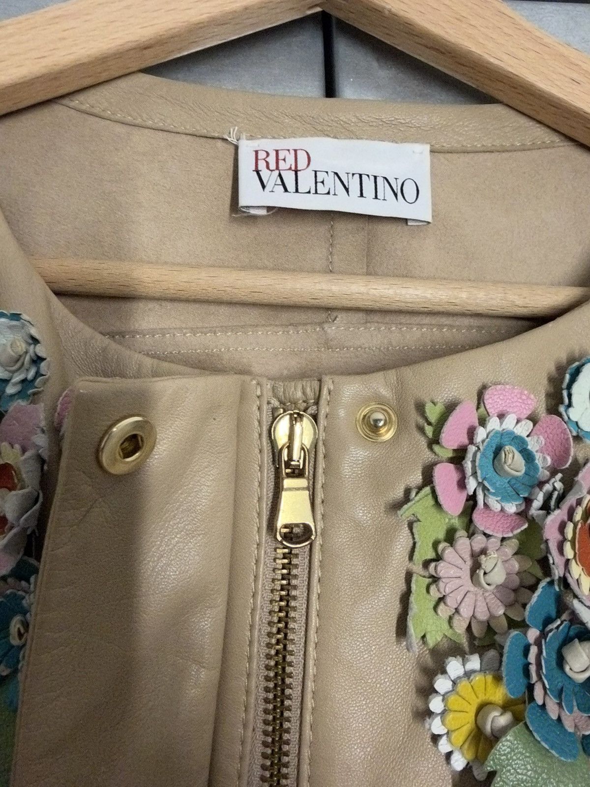 RED Valentino Red Valentino Leather Floral Abstract Jacket Size S / US 4 / IT 40 - 8 Thumbnail