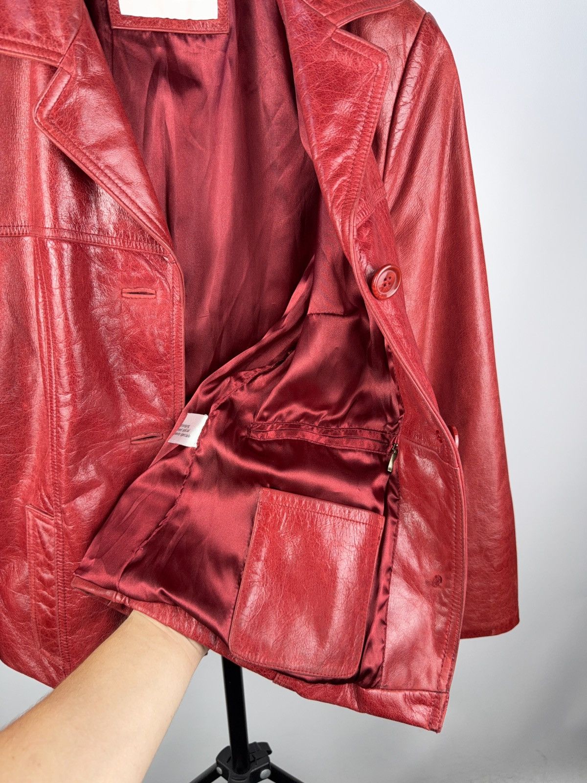 Leather Vintage 90s Avant Garde Leather Biker MOTO Y2K Jacket Size S / US 4 / IT 40 - 12 Thumbnail