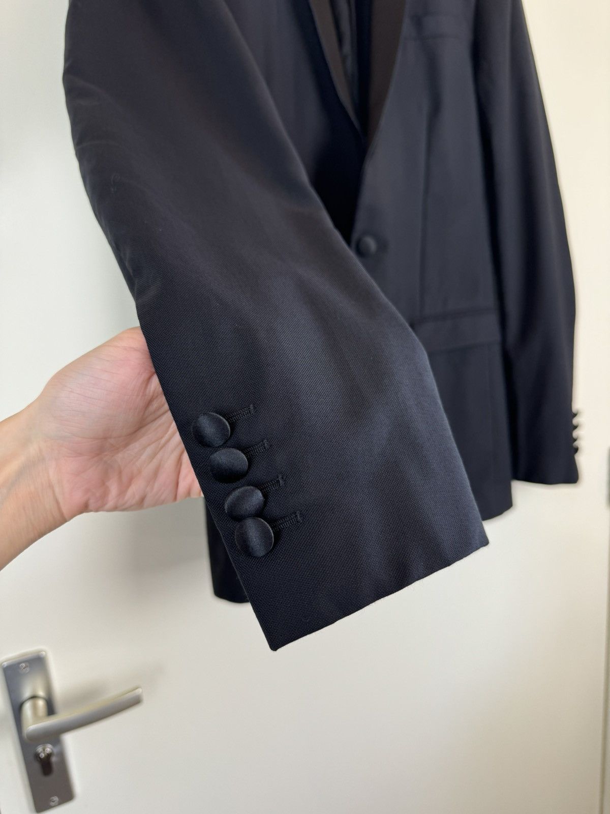 Dior Dior unisex black wool blazer tuxedo jacket one button IT46 Size 46R - 4 Thumbnail