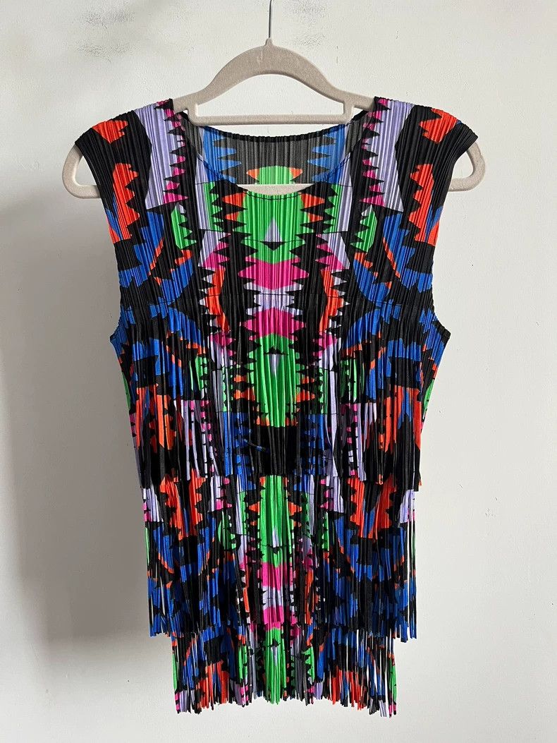 Issey Miyake Issey Miyake Fringed pleated vest Size L / US 10 / IT 46 - 1 Thumbnail