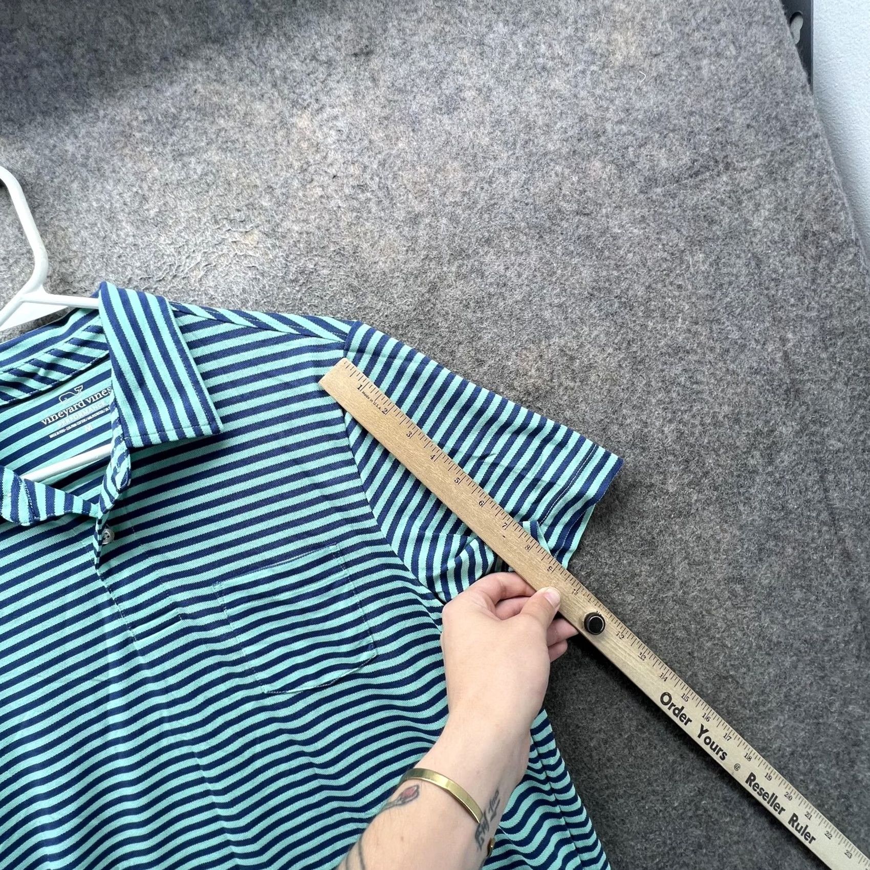 Vineyard Vines Vineyard Vines Polo Shirt Mens M Blue Stripe Performance Pocket Golf Casual Shirt Size US M / EU 48-50 / 2 - 4 Thumbnail