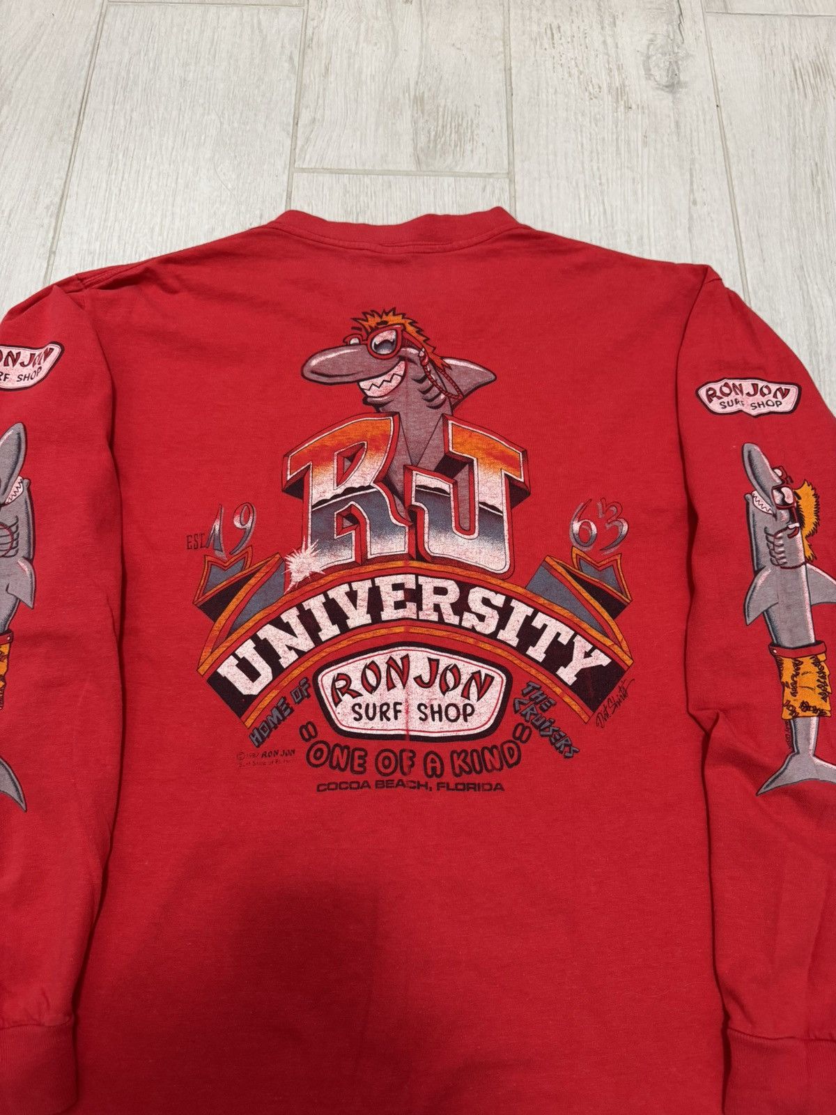 Ron Jon Surf Shop Vintage 1987 Ron Jon Surf Shop "RJ University" Longsleeve Size US L / EU 52-54 / 3 - 8 Thumbnail