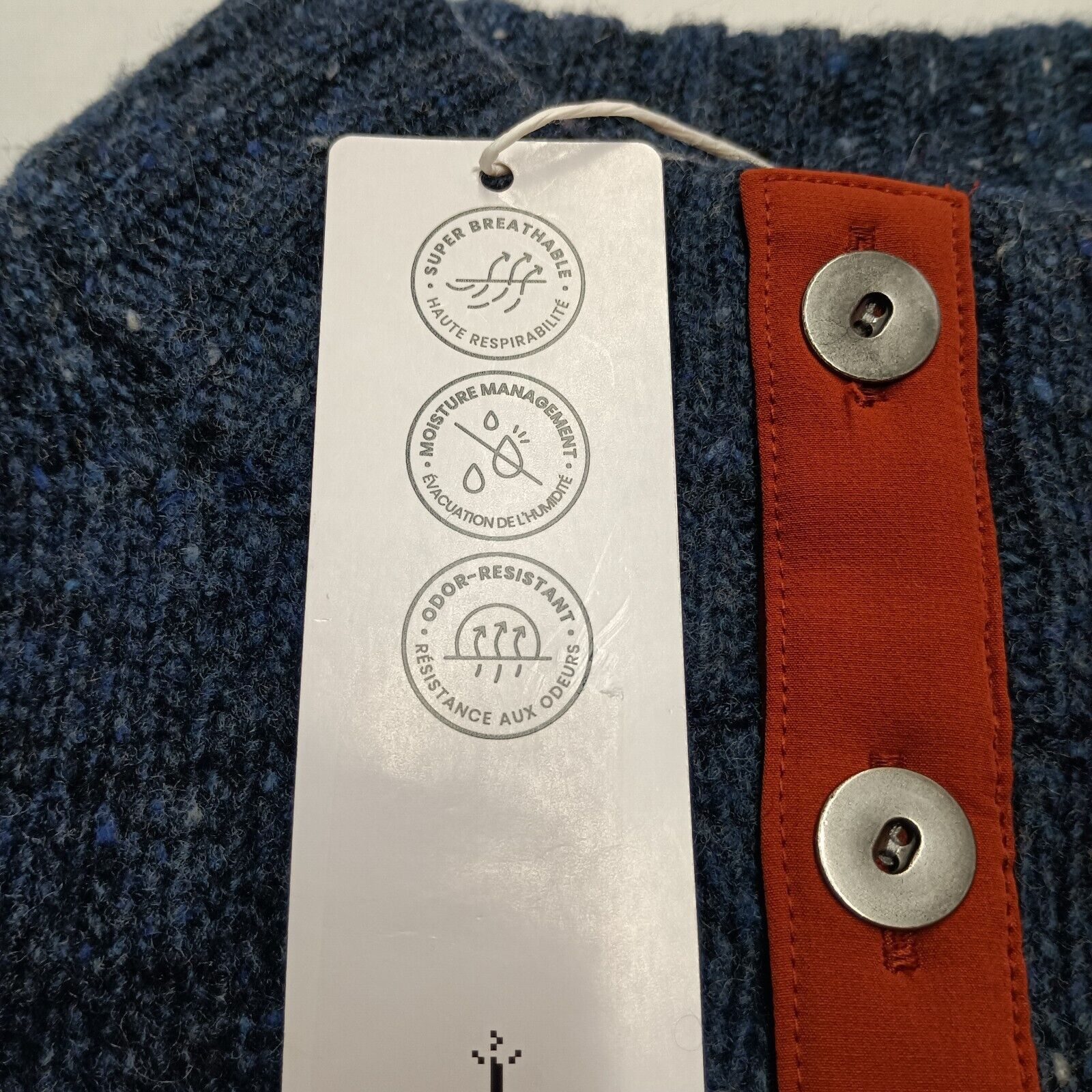 Smartwool SmartWool Men's XL Deep Navy Heather Heavy Henley Sweater Size US XL / EU 56 / 4 - 4 Thumbnail