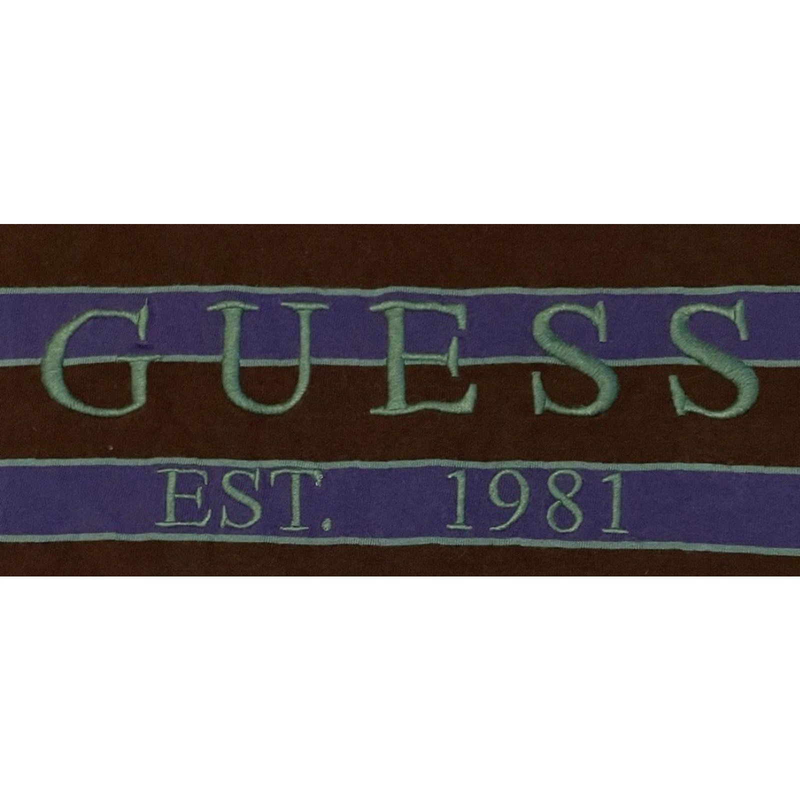 Guess VINTAGE GUESS Jeans Striped Spellout Shirt L Blue Graphic Tee 90s Y2K Hip Hop Grunge Beach Surf Skate Boardriding Mens Size US L / EU 52-54 / 3 - 2 Thumbnail