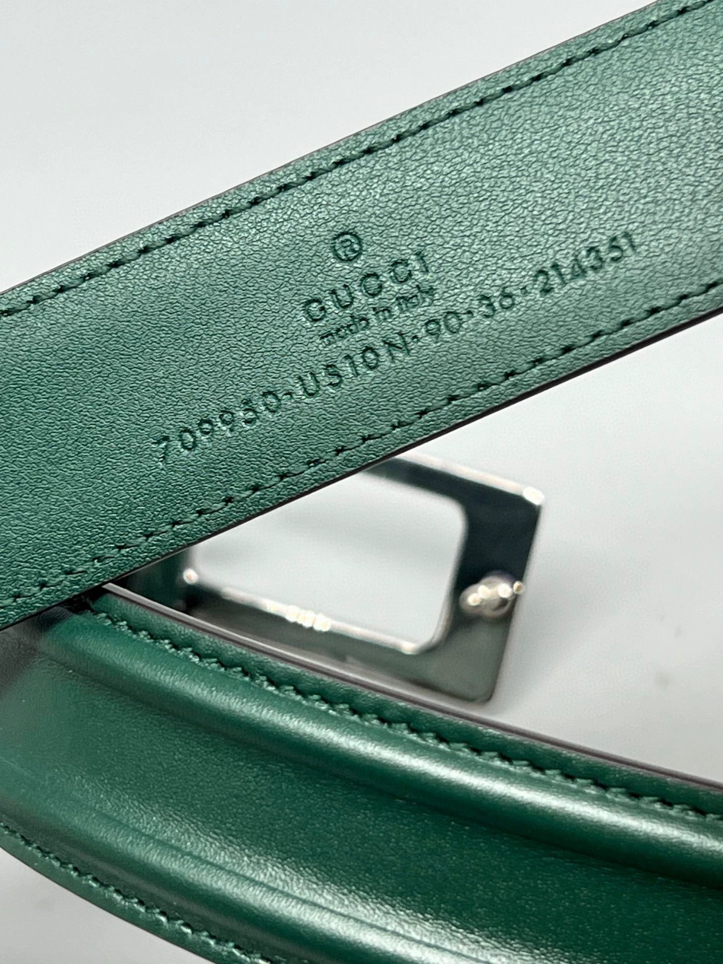 Gucci gucci green leather unisex belt sale Size ONE SIZE - 5 Thumbnail