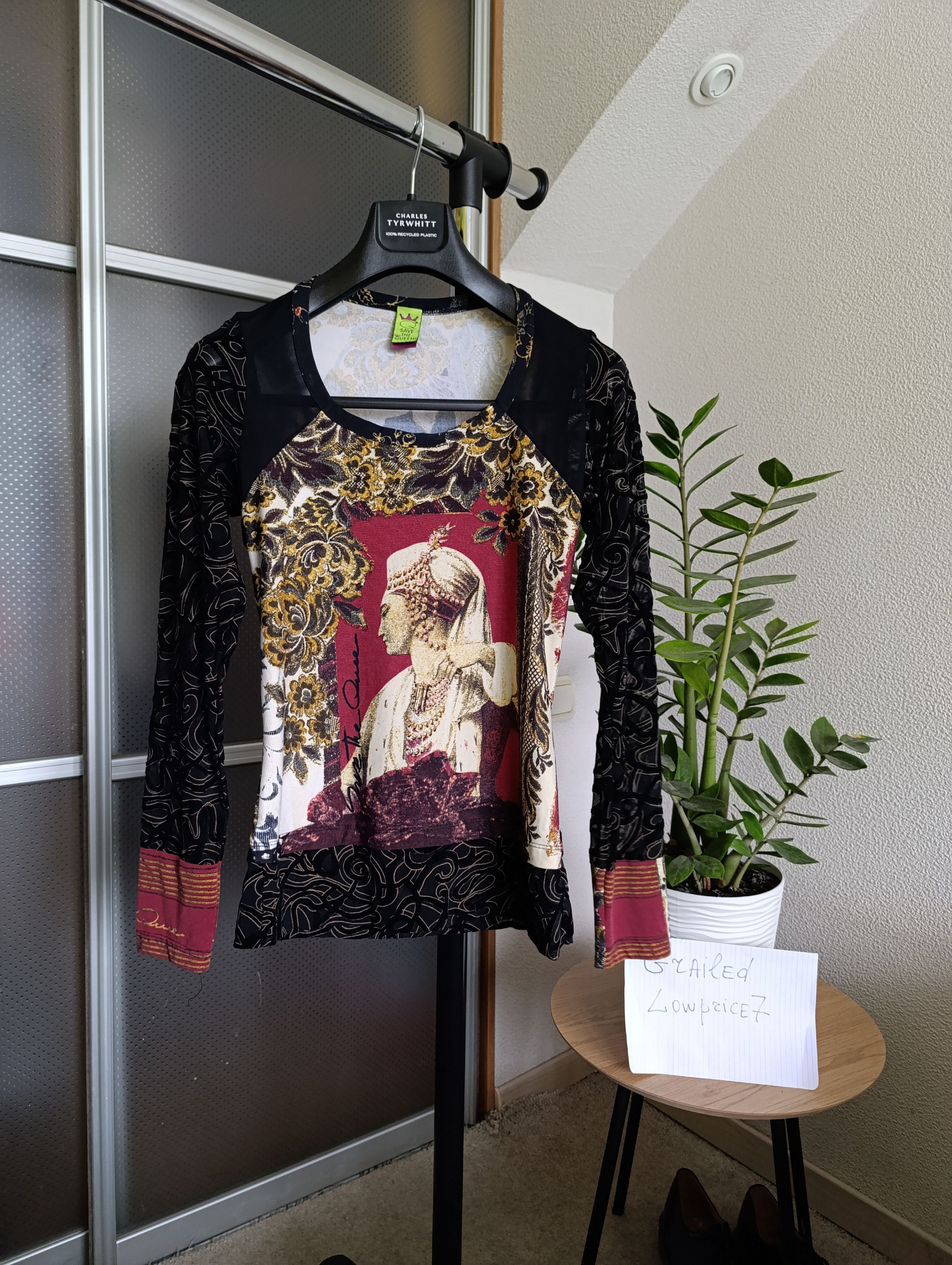 Other SAVE THE QUEEN Y2K PRINTED GRAPHIC MESH LONG SLEEVE TOP Size L / US 10 / IT 46 - 4 Thumbnail