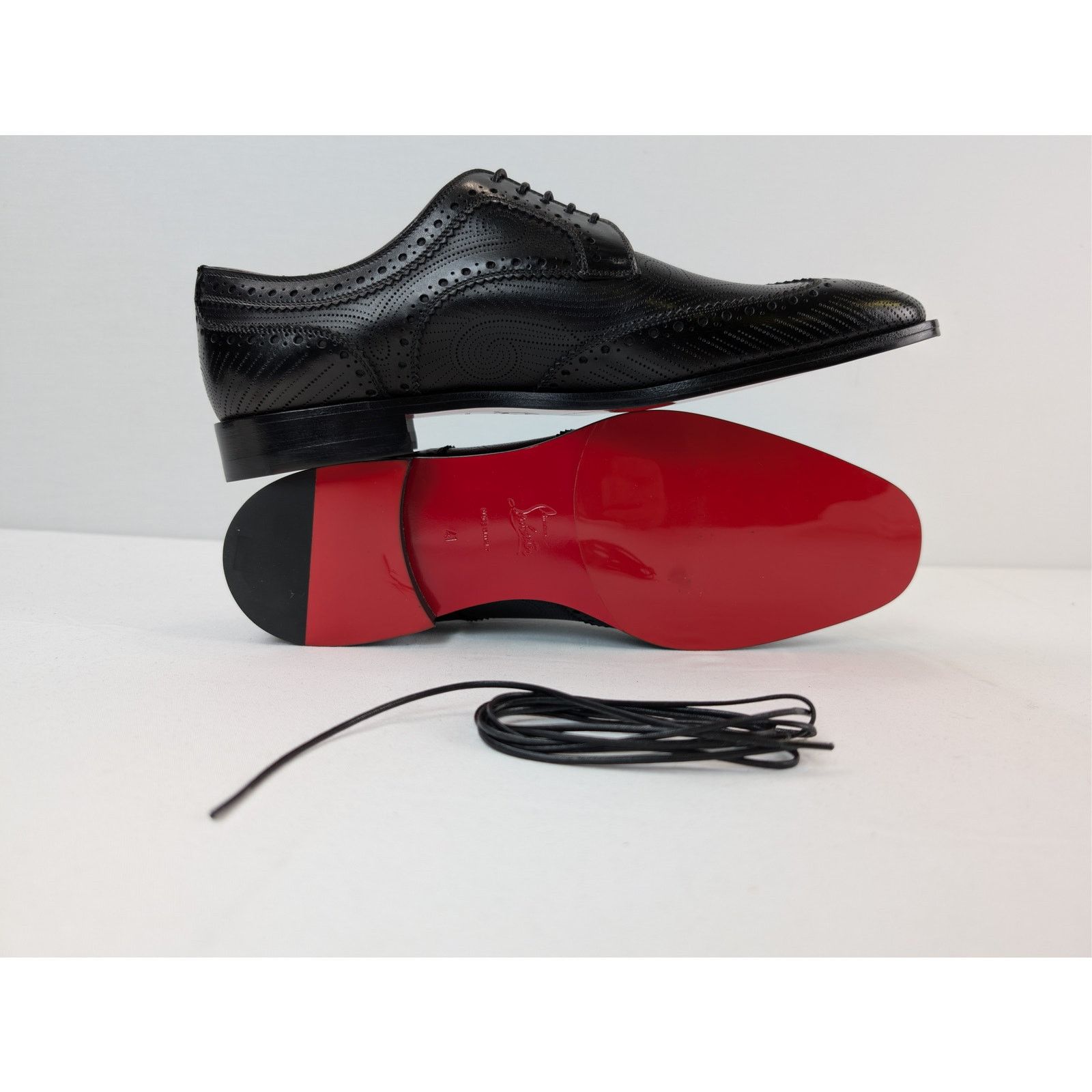 Christian Louboutin o1rshd1 Grave black calf leather derby shoe Boots in Black Size US 8 / EU 41 - 13 Thumbnail