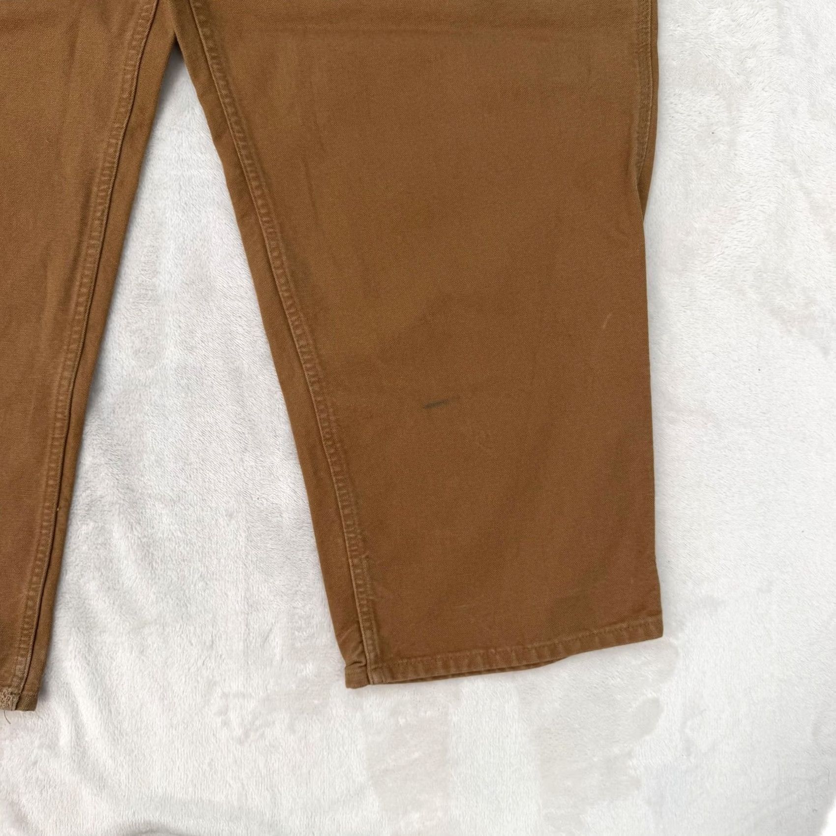 Carhartt VINTAGE Carhartt Jeans Pants Mens 50x30 Brown Canvas Carpenter Work Dungaree BRN Brown Cotton Relaxed Cargo Pocket Straight 50 Mens Size US 34 / EU 50 - 3 Thumbnail