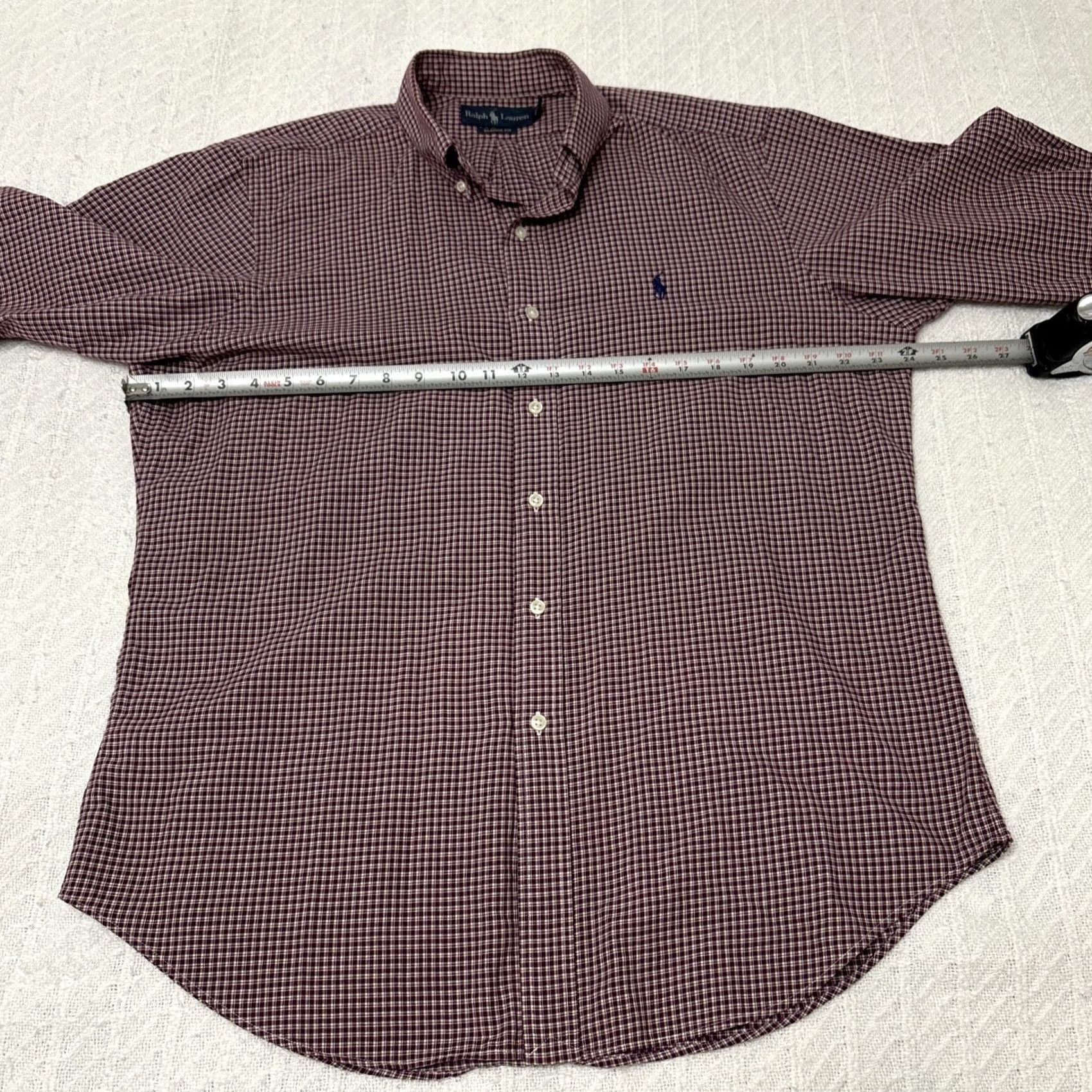 Ralph Lauren Ralph Lauren Shirt Mens L Dark Red Plaid Button-Down Long Sleeve Size US L / EU 52-54 / 3 - 6 Thumbnail