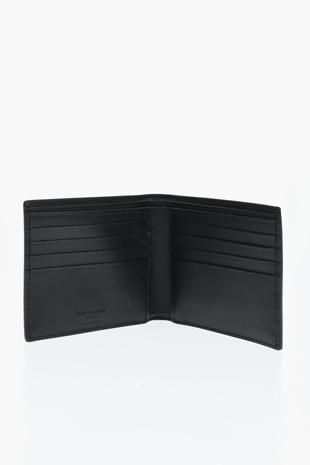 Saint Laurent Paris og1mm0426 Size: OS / Brushed Leather Bifold Wallet in Black Size ONE SIZE - 3 Thumbnail