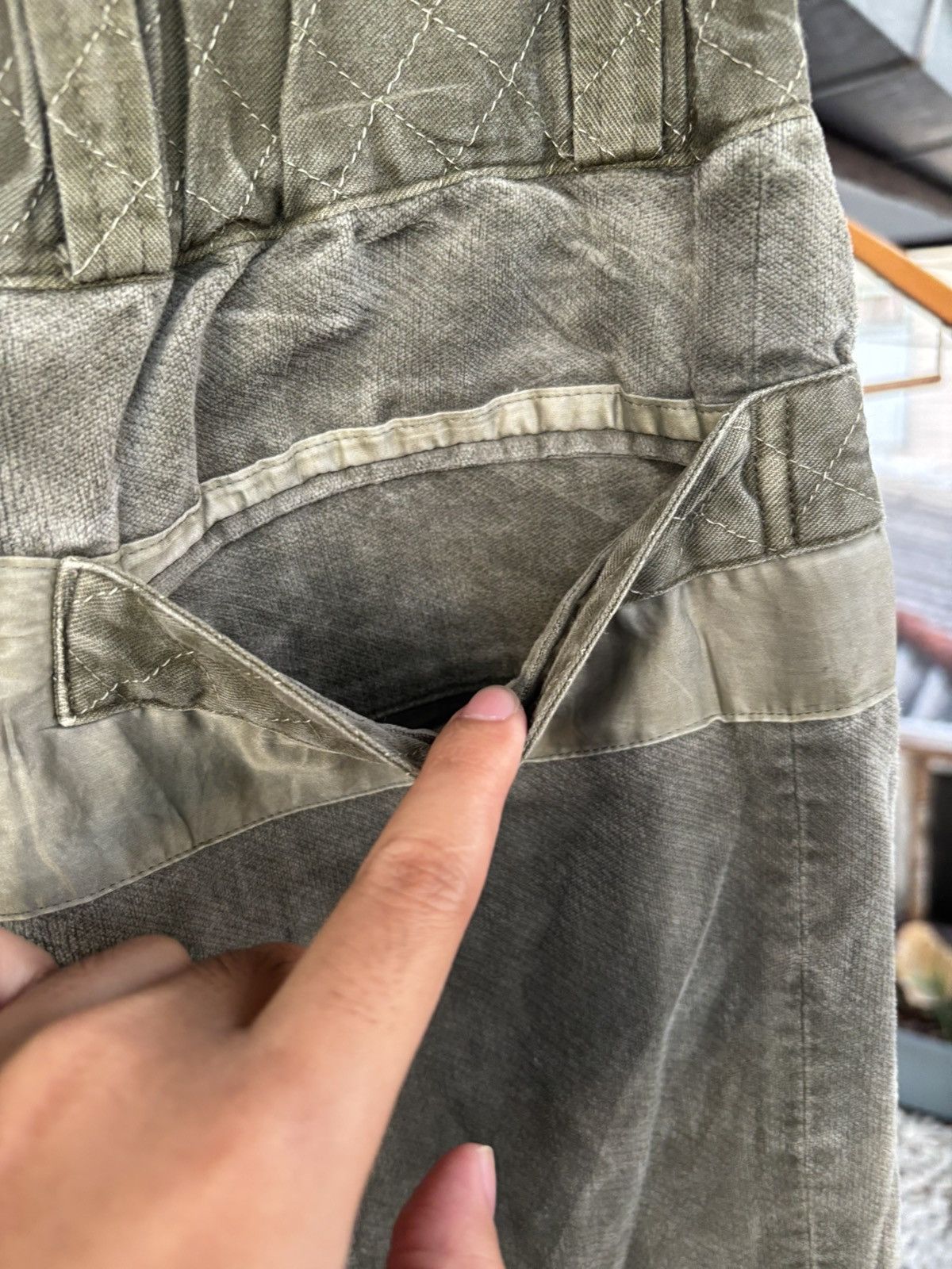 Homme Plisse Issey Miyake ISSEY MIYAKE WASHED GREEN PANELED PANTS Size US 30 / EU 46 - 4 Thumbnail