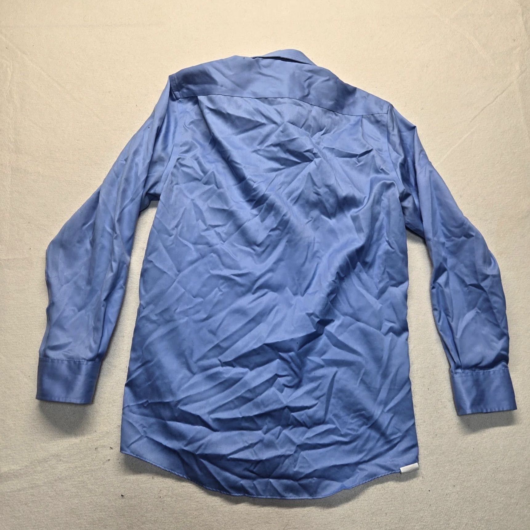 Joseph Abboud VINTAGE Joseph Abboud Men's Dress Shirt Long Sleeve 15 Blue Solid 100% Cotton Classic Fit Non-Iron Size 40R - 7 Thumbnail