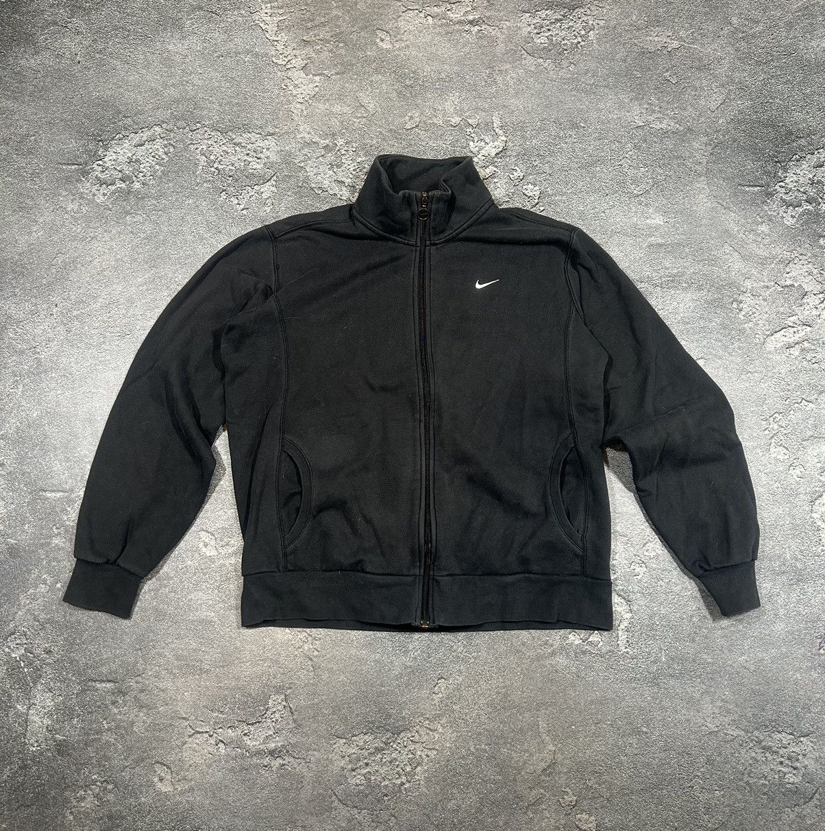 Nike × Vintage Vintage Nike Logo Zip Up Hoodie Swoosh 90s Y2K Size US XXL / EU 58 / 5 - 1 Thumbnail