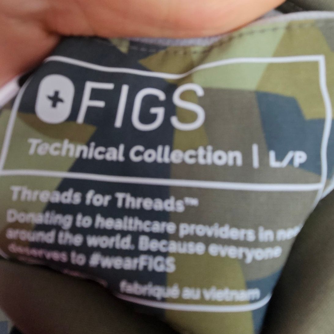 Figue Figs Women Green Camo Print Cargo Scrub Pants Sz LP Nurse Size 33" - 6 Thumbnail