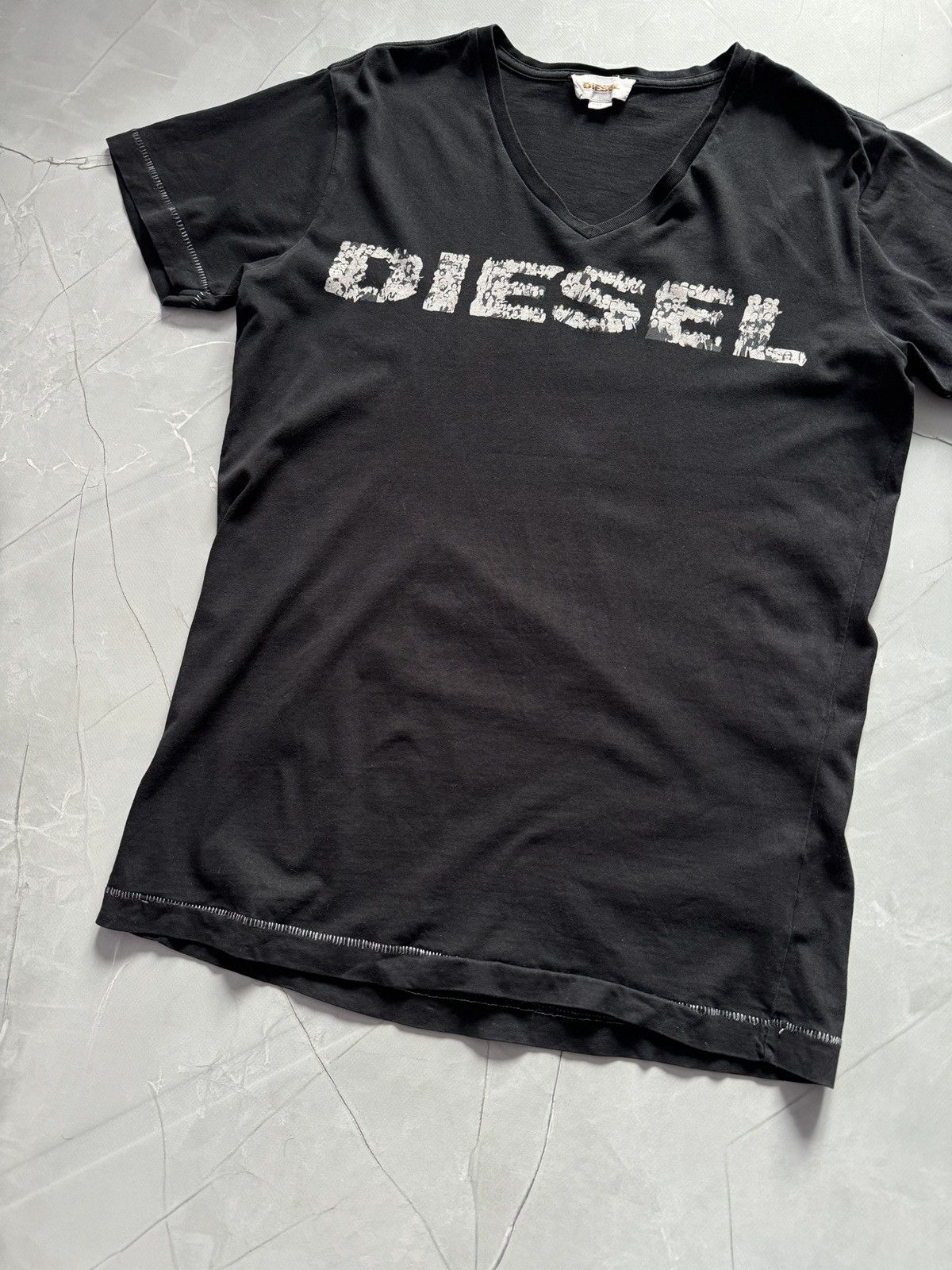 Diesel Vintage Y2K Diesel Big Logo V-Neck Tee Size US M / EU 48-50 / 2 - 3 Thumbnail
