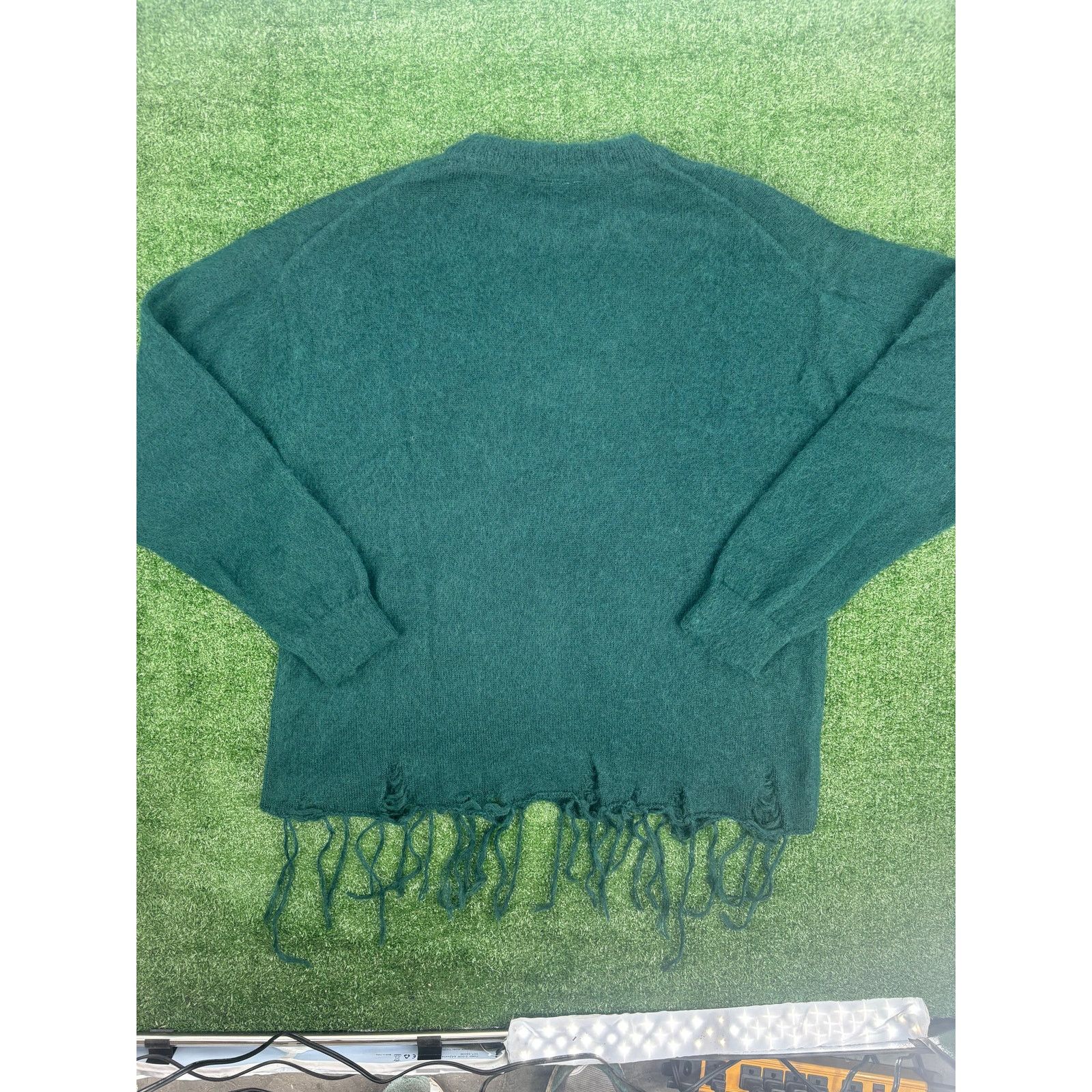 Bape BAPE Black Japan Green Mohair Distressed Sweater Size Medium Size US M / EU 48-50 / 2 - 8 Thumbnail