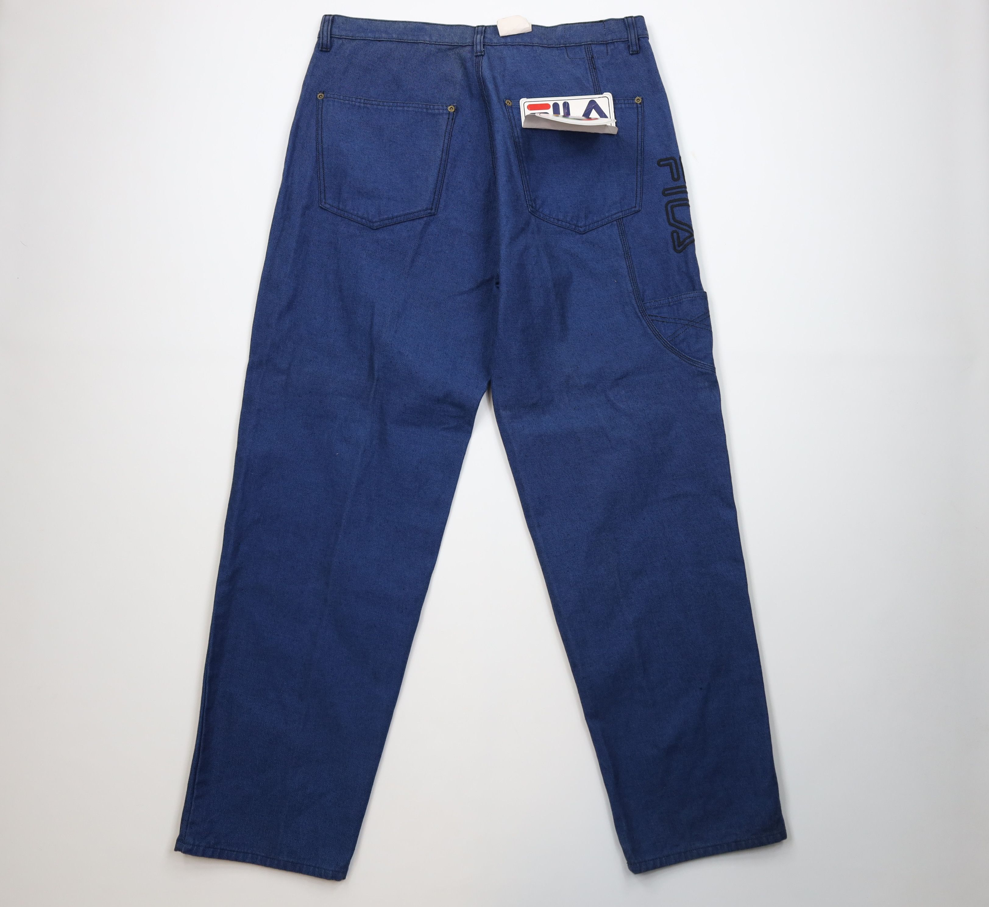 Fila Deadstock Vintage 90s Fila Wide Leg Skateboard Jeans Blue Size US 40 / EU 56 - 9 Thumbnail