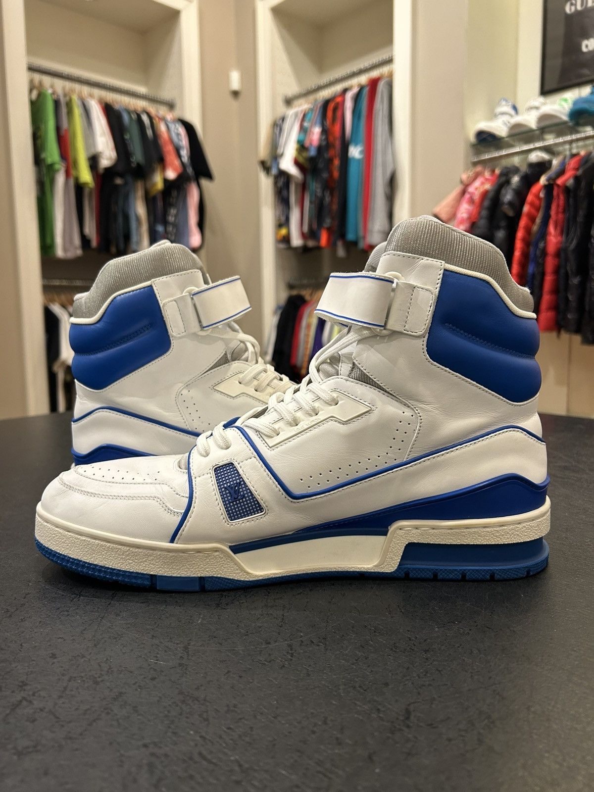 Louis Vuitton Louis Vuitton High Top Trainer - White/Blue Size US 9 / EU 42 - 4 Thumbnail