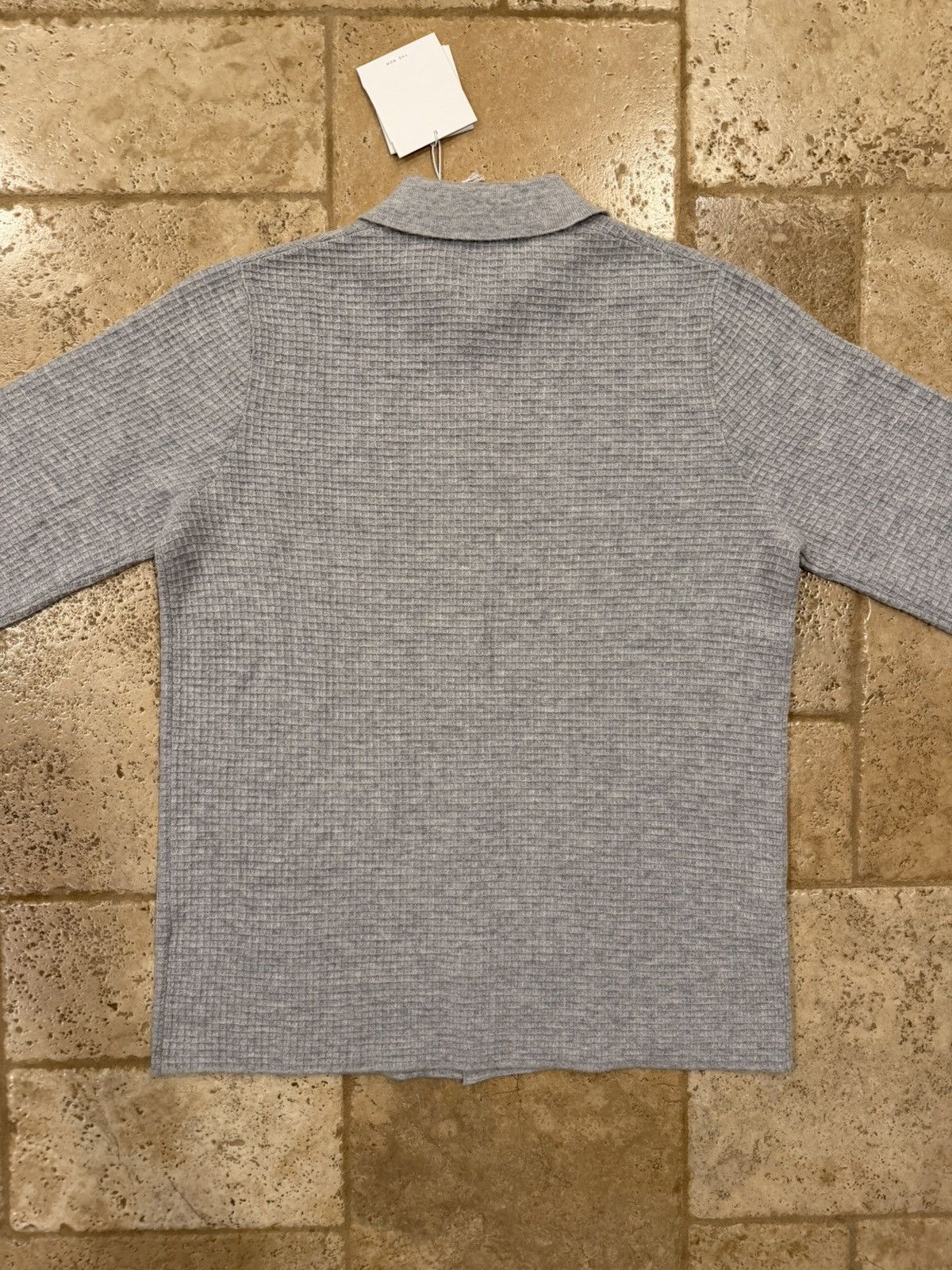 The Row The Row Barkley Wool/Cashmere Grey Button Waffle-Knit Shirt Size US L / EU 52-54 / 3 - 12 Thumbnail