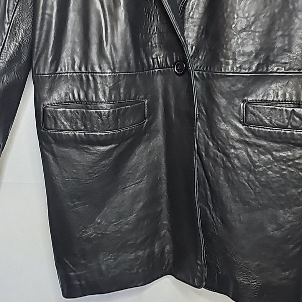 The Unbranded Brand Luis Alvear Vintage 100% leather long one button jacket sz S Size S / US 4 / IT 40 - 4 Thumbnail