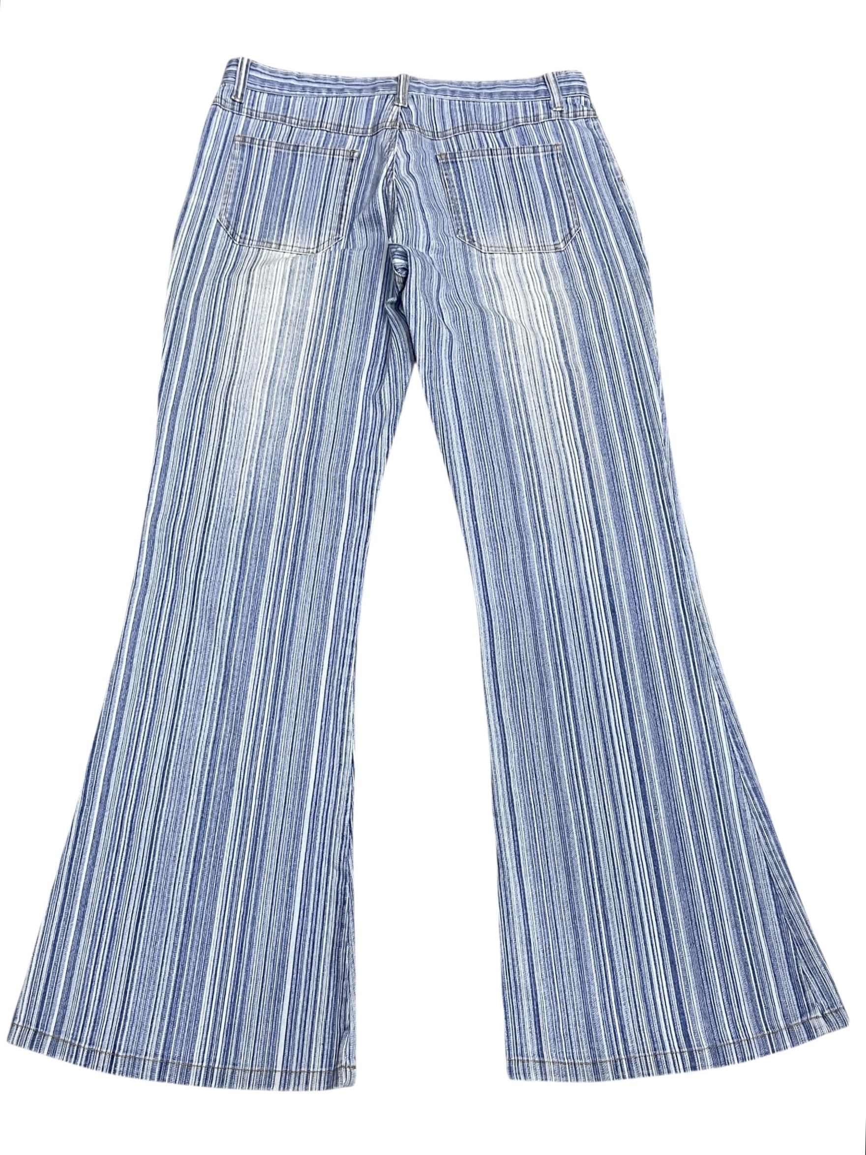 Japanese Brand SICK FLARE 90’s CASCATA Pinstripes Stretch Denim Bush Jean Size US 30 / EU 46 - 5 Thumbnail