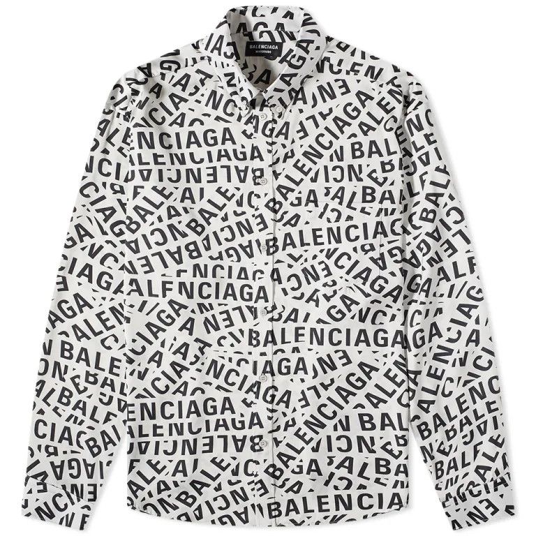 Balenciaga o1mt1gz0924 Logo Strips Large Fit Shirt in Black/White Size US S / EU 44-46 / 1 - 1 Thumbnail