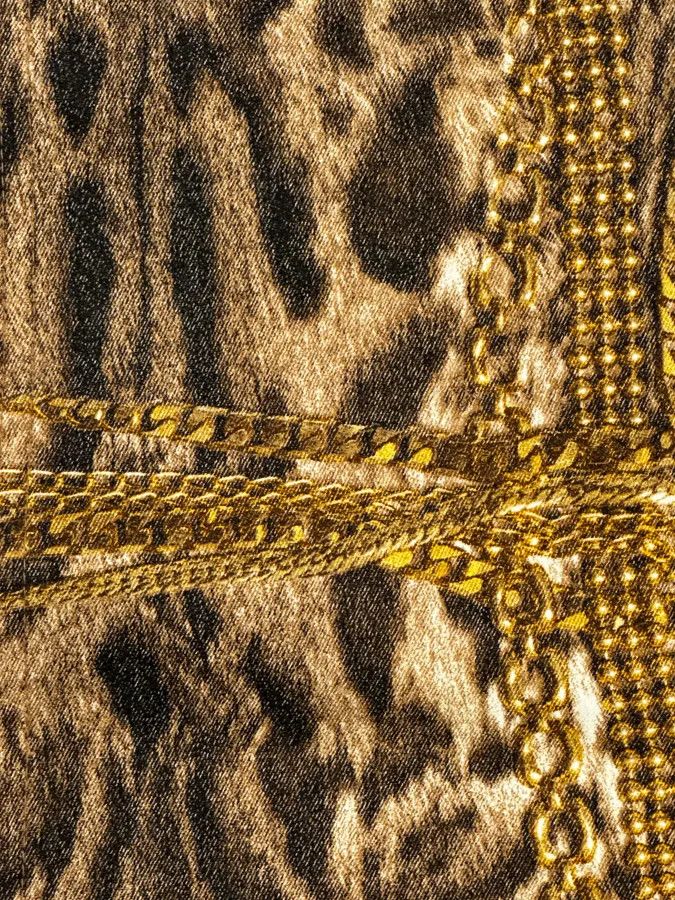 Roberto Cavalli 2000s Roberto Cavalli Leopard & Gold Chains Pants Size 24" / US 00 / IT 34 - 10 Thumbnail