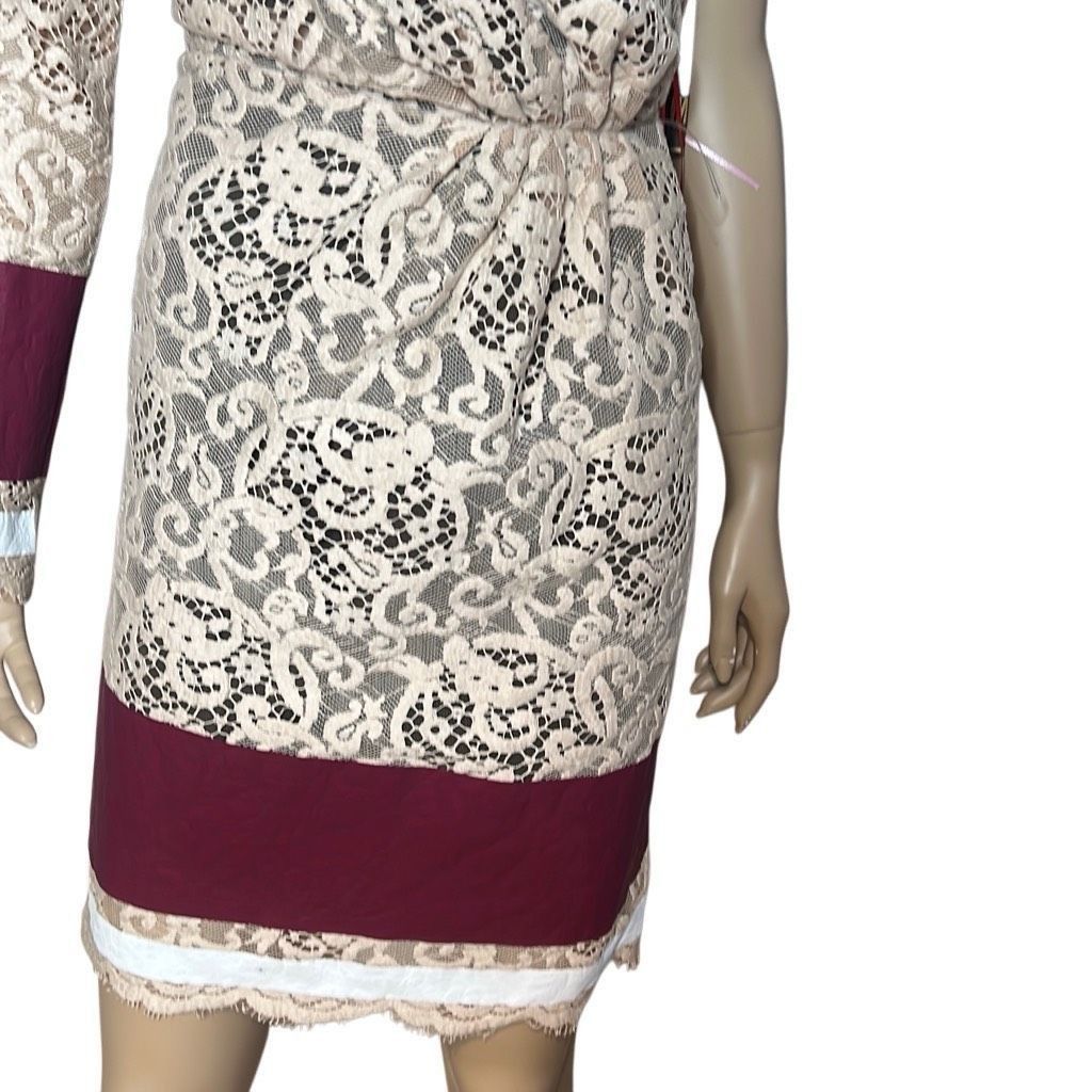 NWT MSGM One-Shoulder Lace Beige Dress (018)
