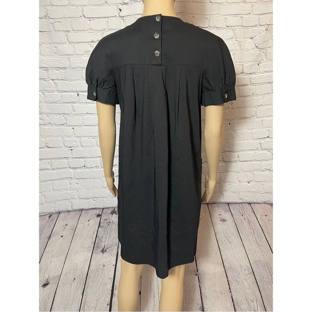 Theory Theory Linen Blend Short Sleeve Large Pockets Black Mini Dr Size S / US 4 / IT 40 - 3 Thumbnail