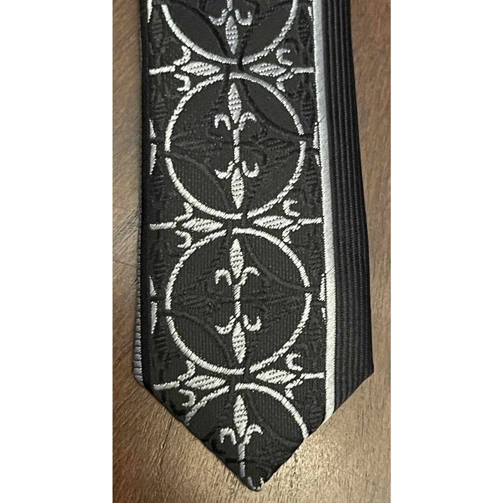 Twenty Twenty Dollars Tie Black Gray Hand Made Silk Men’s Neck Tie Size ONE SIZE - 6 Thumbnail
