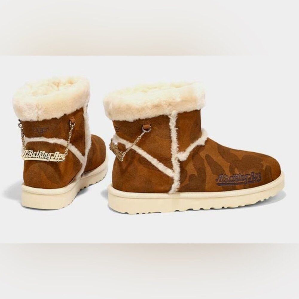 image of New Ugg X Bape Streetwear Classic Mini Caramel Boot, Men's (Size 9)