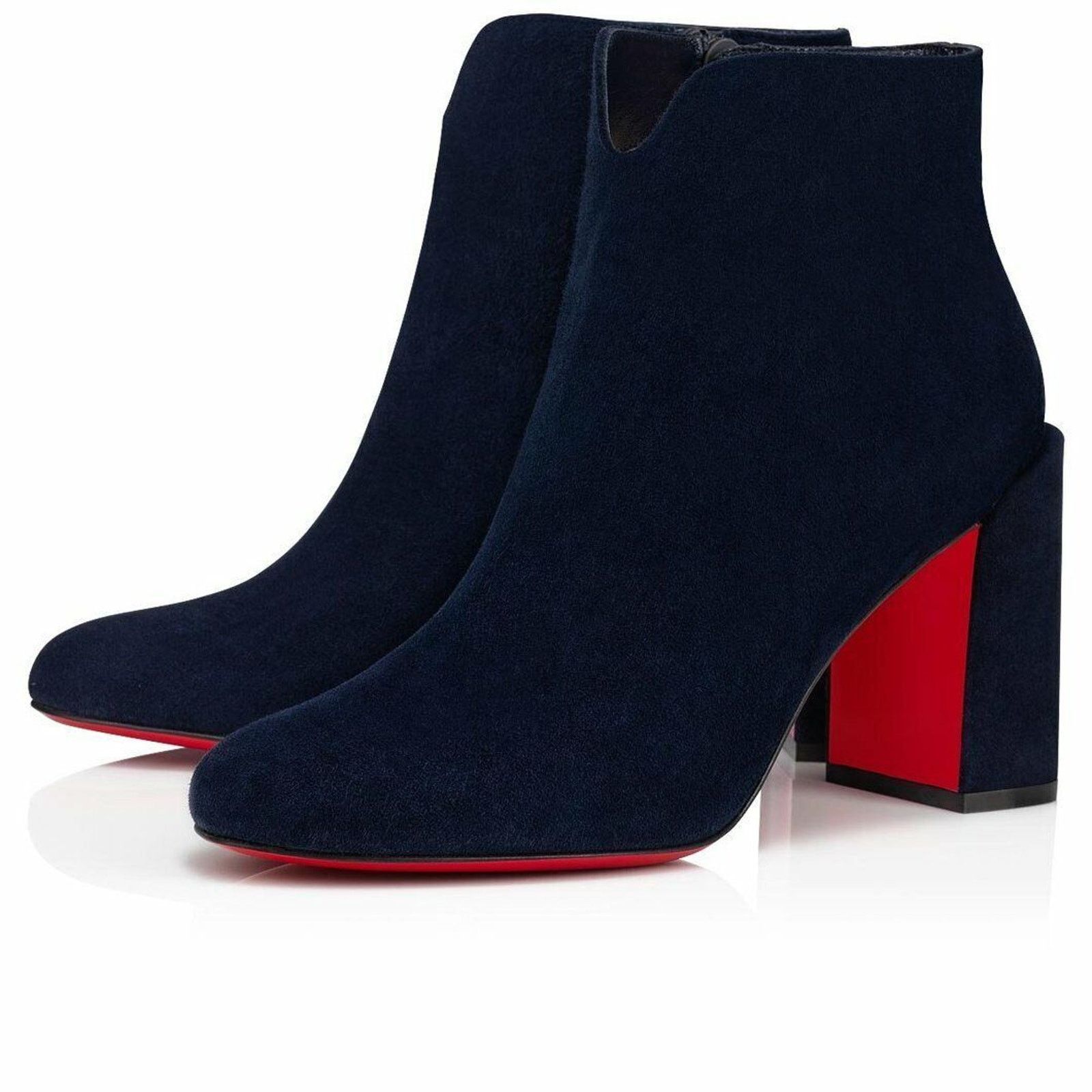 Christian Louboutin Christian Louboutin Castarika 85 Nocturne Blue Suede Ankle Size US 5.5 / IT 35.5 - 1 Thumbnail
