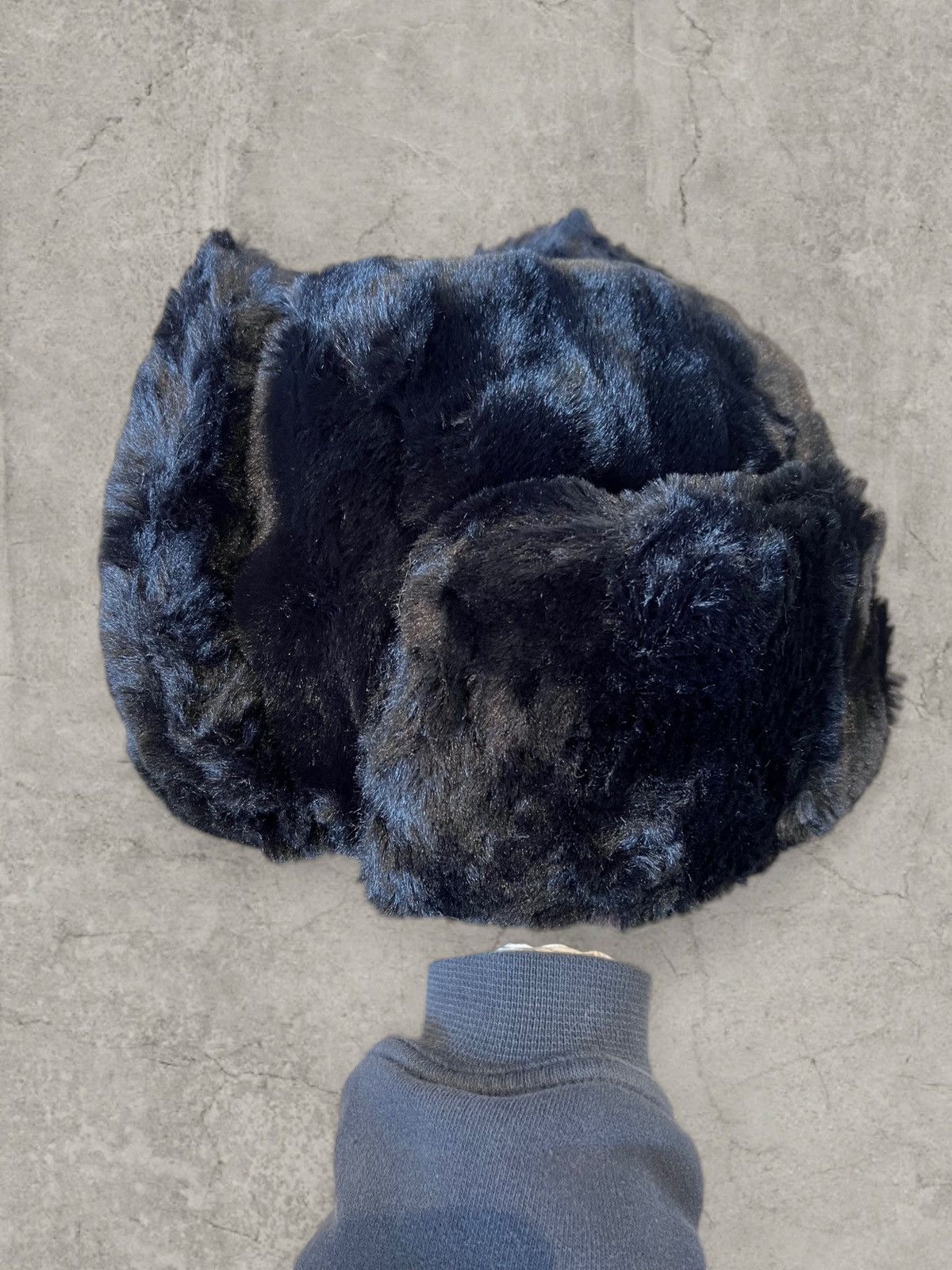 Japanese Brand Russian Ushanka fluffy winter hat, black faux fur. One size Size ONE SIZE - 2 Thumbnail