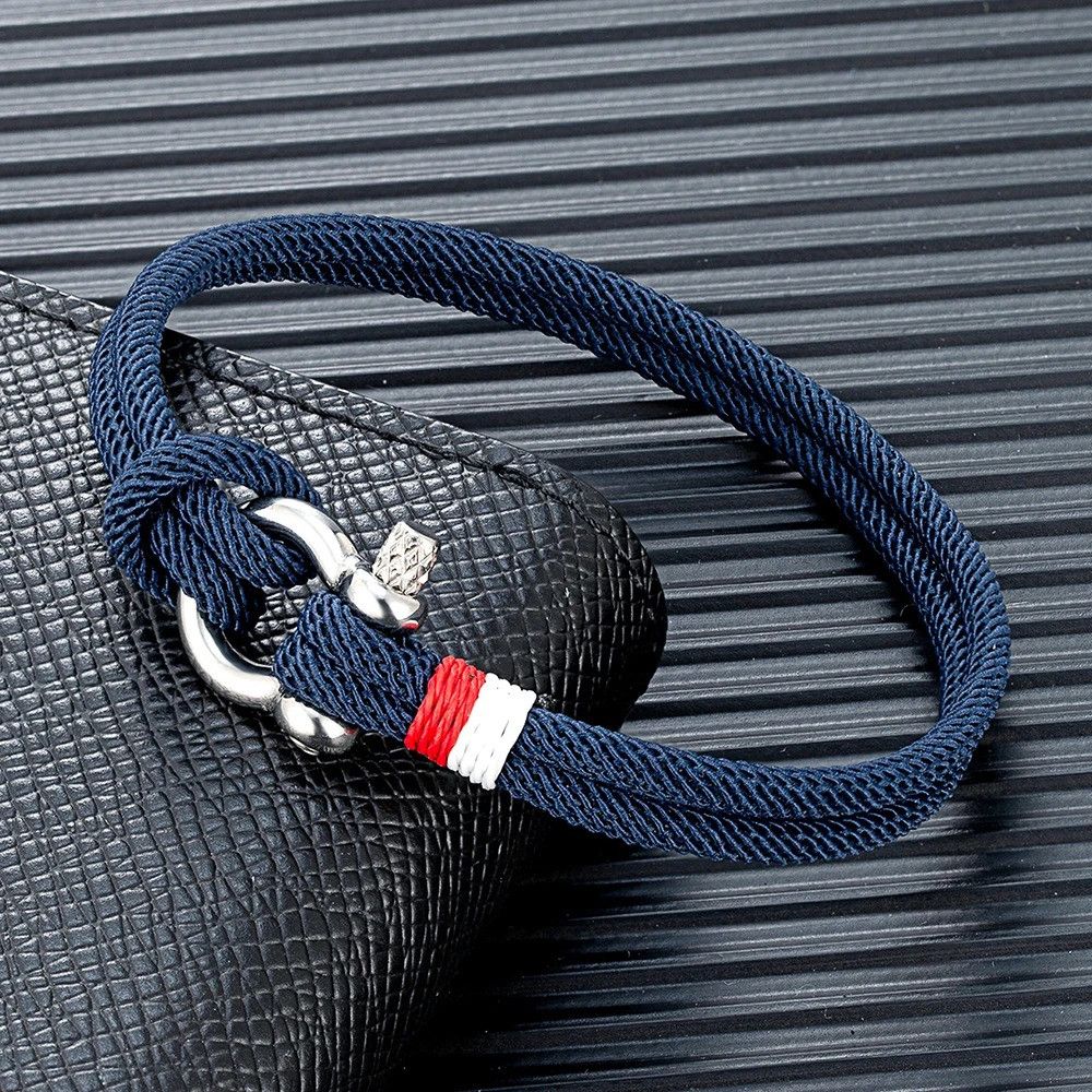 Vintage Braided Rope Stainless Steel Mini Horseshoe Bracelet Size ONE SIZE - 2 Thumbnail