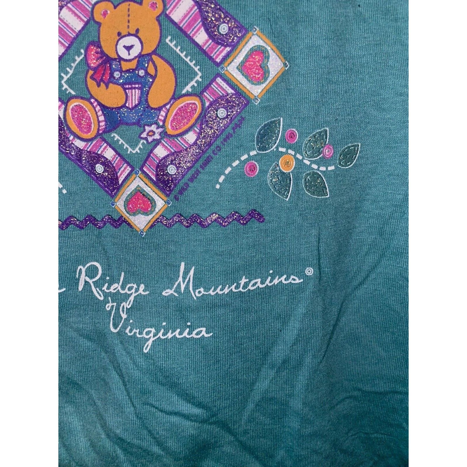 Jerzees Vintage Blue Ridge Mountains Shirt Virginia Bear 90s Tee VTG Size US L / EU 52-54 / 3 - 4 Thumbnail