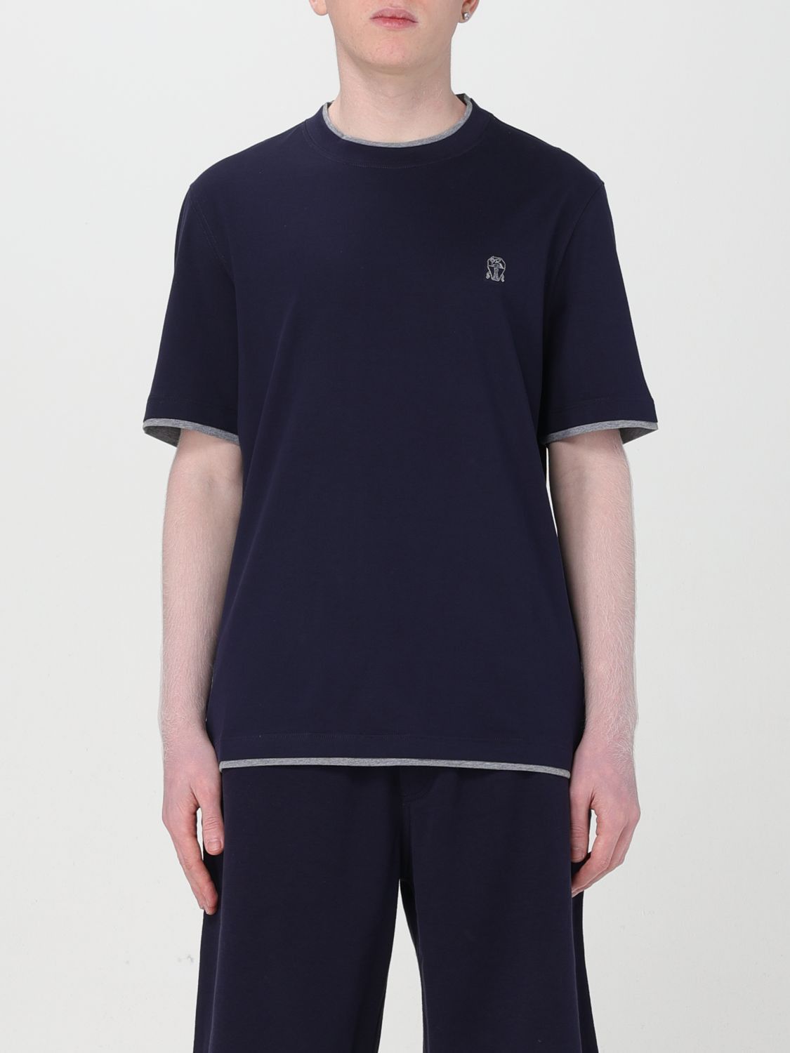 image of Brunello Cucinelli T-Shirt Men Blue (Size Large)