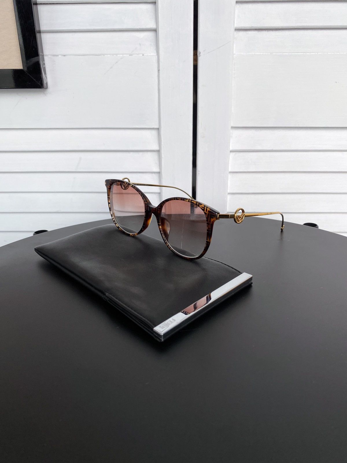 Fendi Fendi Eyeglasses Dark Havana FF0425/F086 140 Optical Glasses Size ONE SIZE - 17 Thumbnail