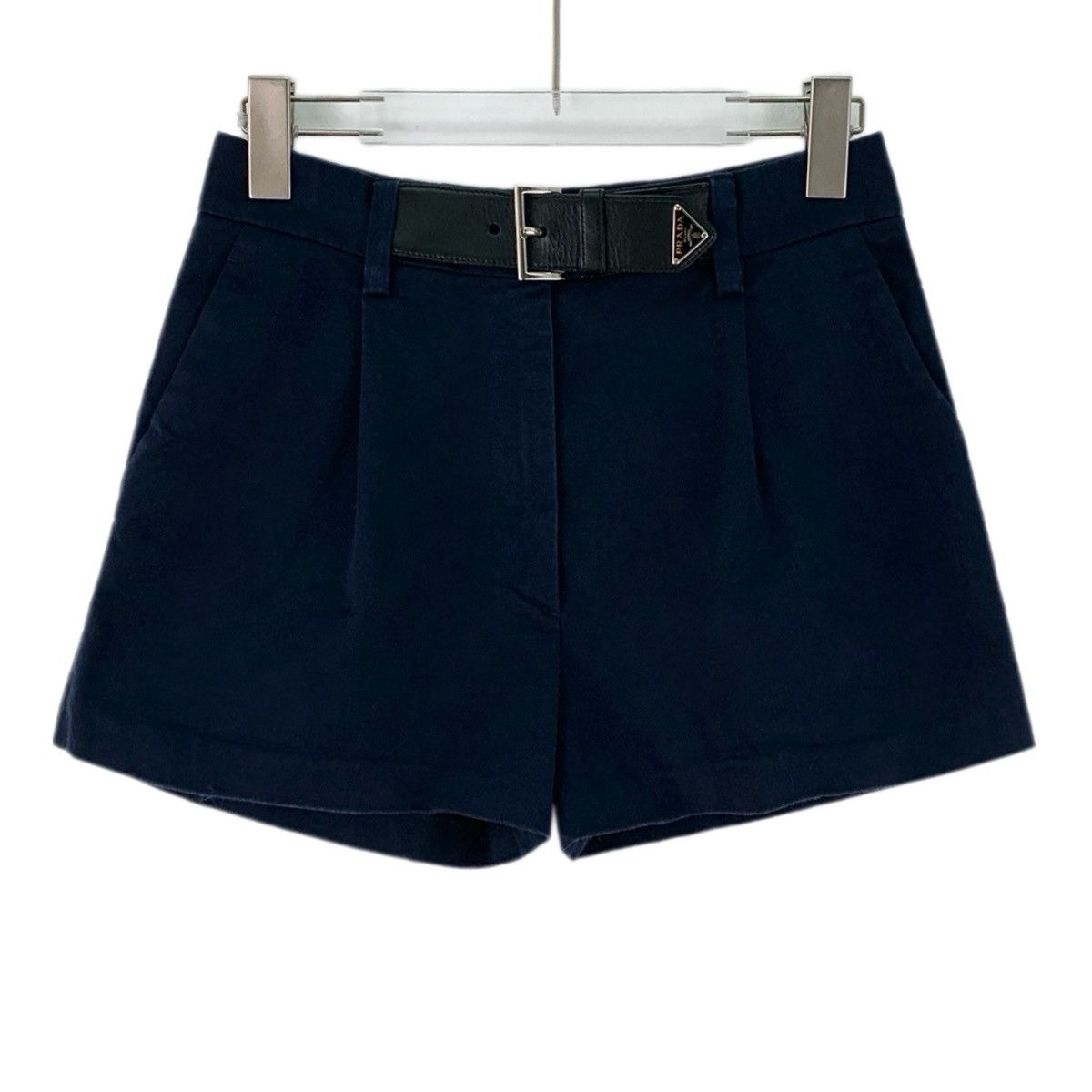 Prada Prada 23SS Navy Cotton Casual Shorts K26WX Size 25" / US 0 / IT 36 - 1 Thumbnail