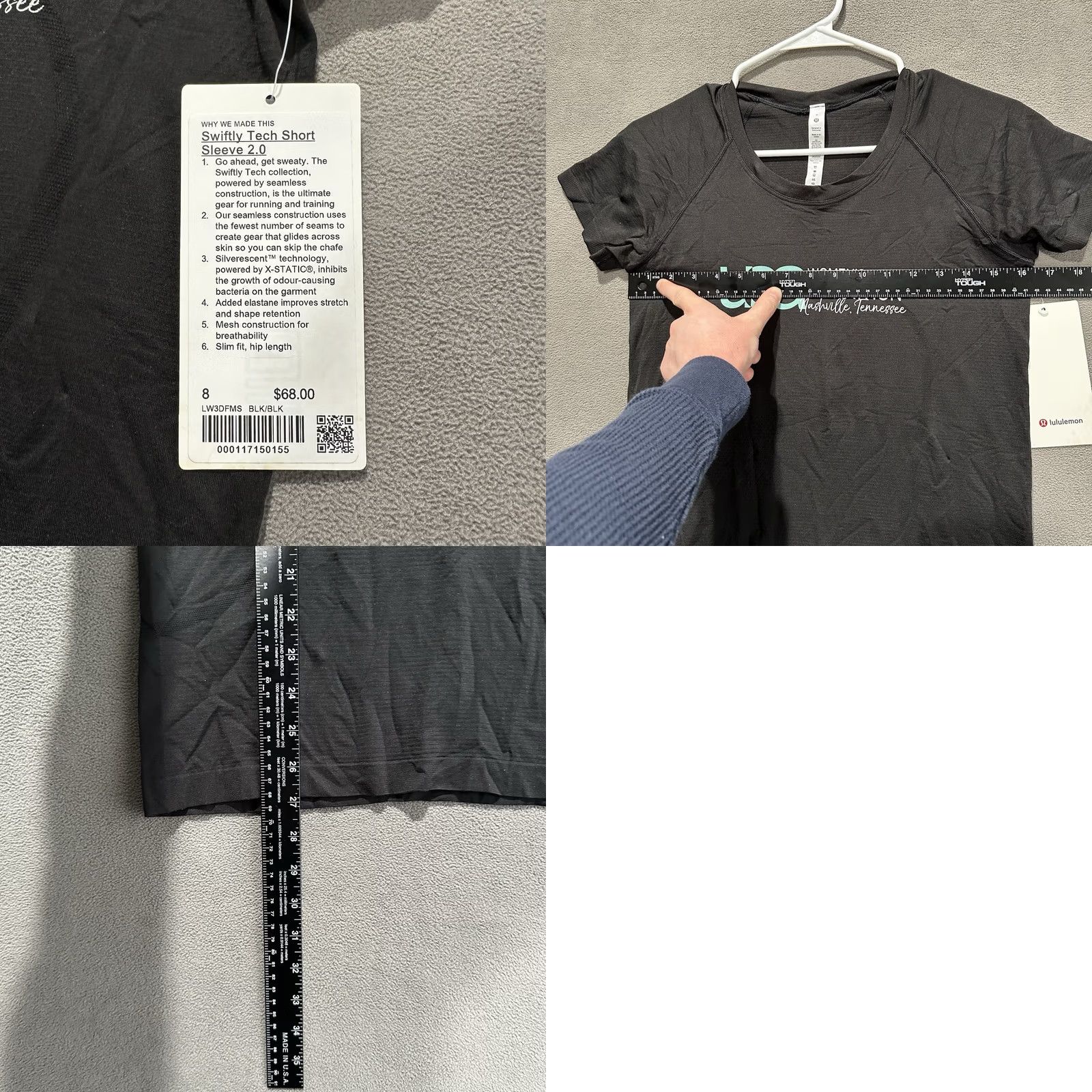 Lululemon Lululemon Swiftly Tech Short Sleeve Shirt 2.0 Womens 8 Black Dry Activewear Running T-Shirt Womens Size M / US 6-8 / IT 42-44 - 8 Thumbnail