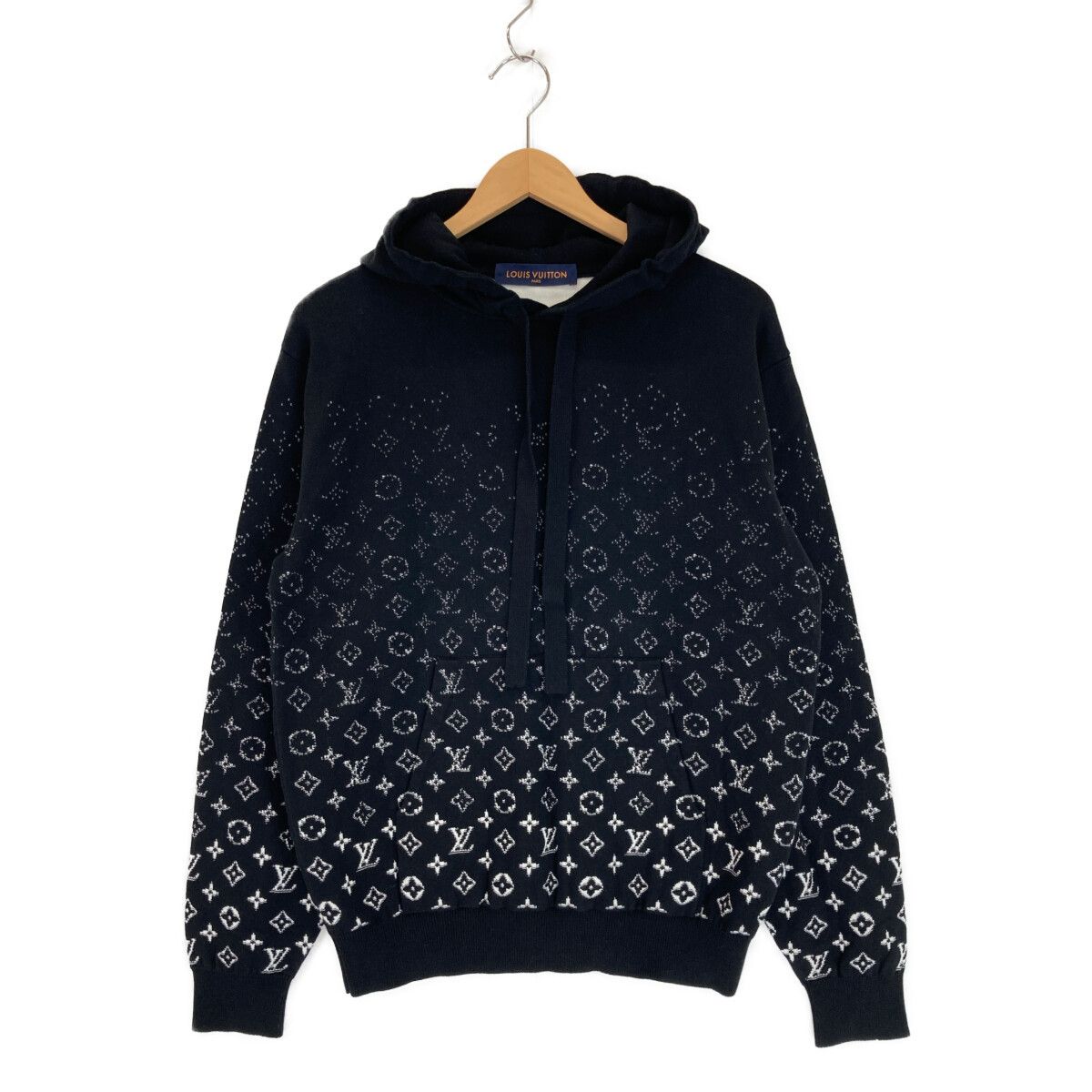 image of Louis Vuitton Monogram Gradient Hoodie in Black, Men's (Size Small)