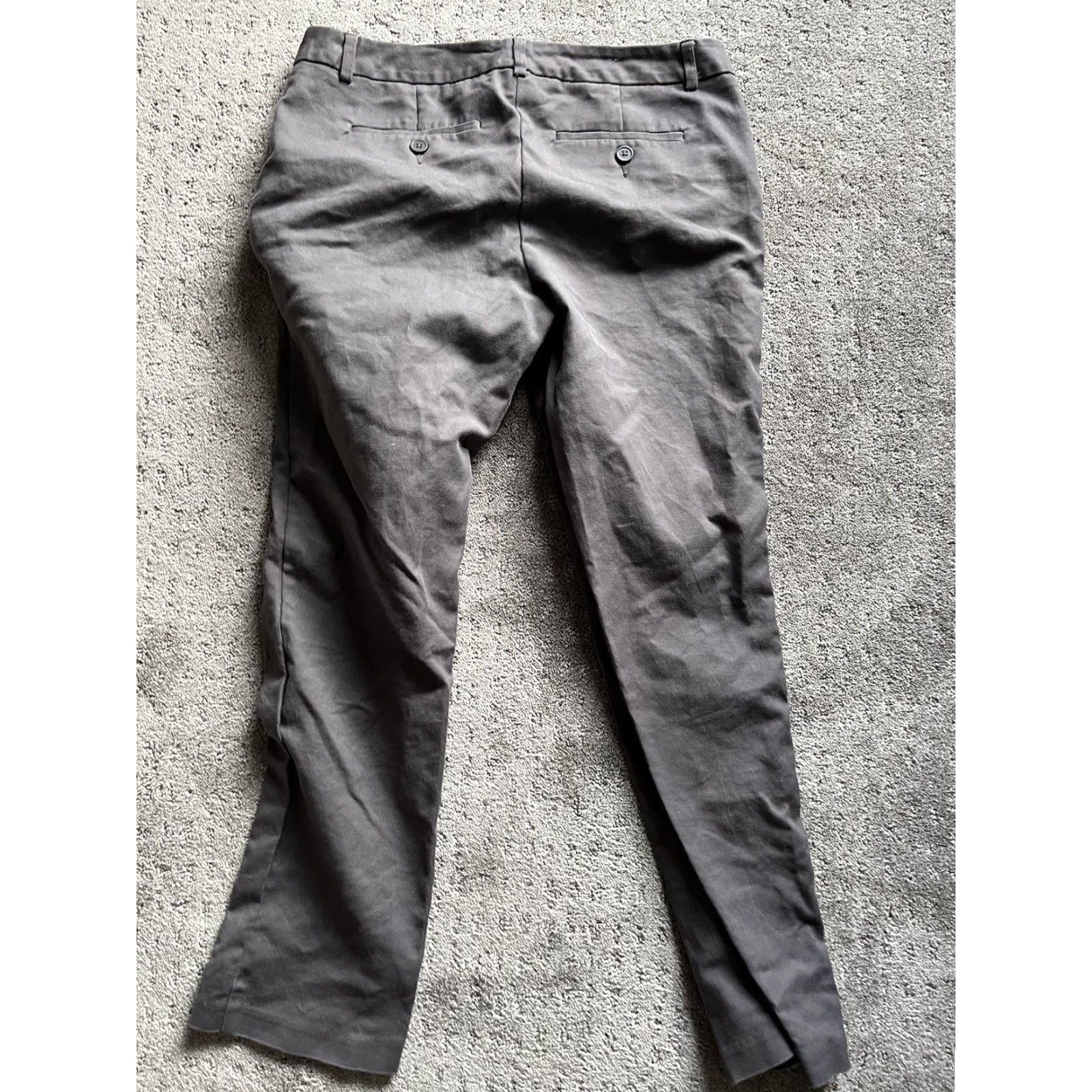 Vintage Van Heusen Slim Fit Gray Dress Pants Women's Size 6 Regular Stretch Tapered Pull On Size 28" / US 6 / IT 42 - 3 Thumbnail