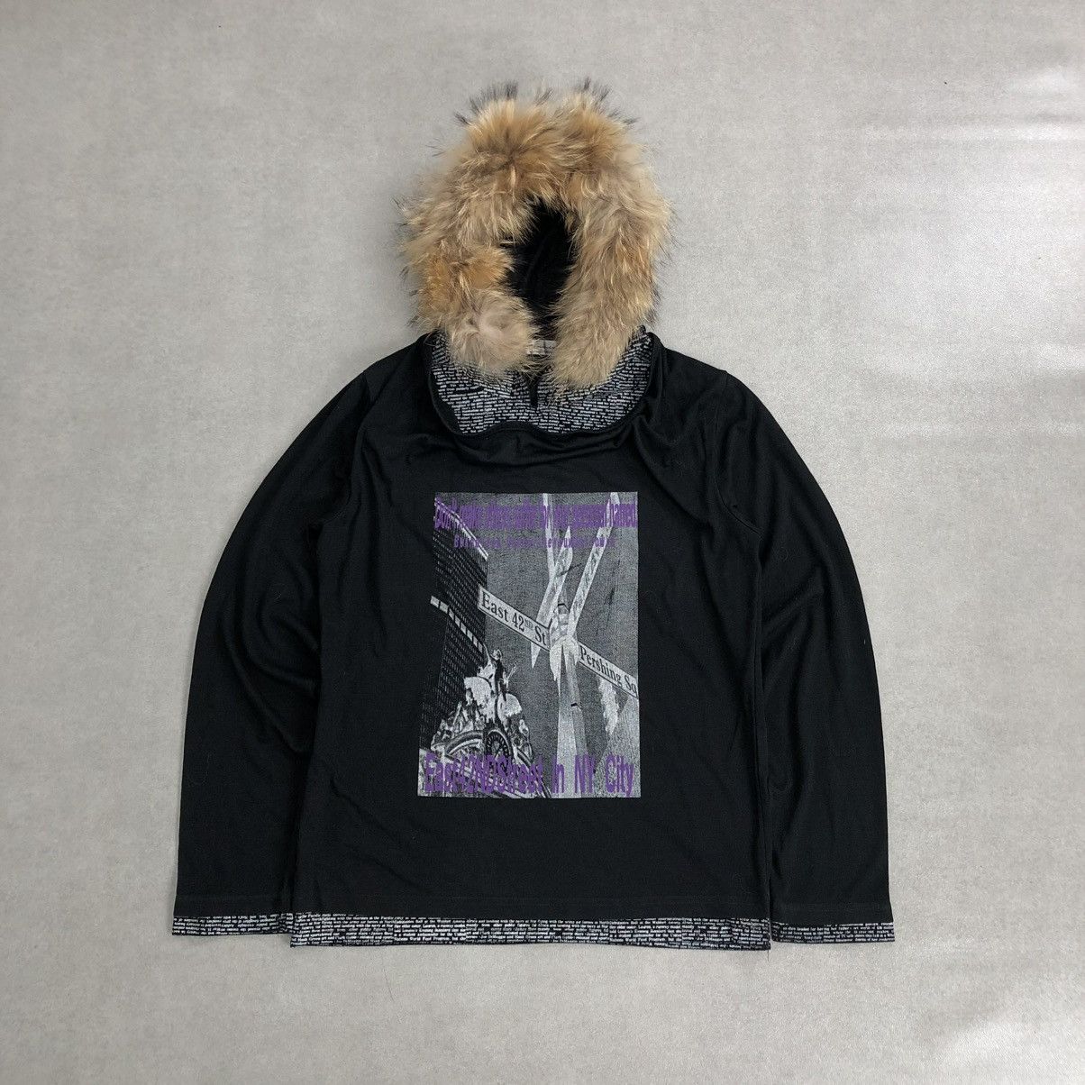 If Six Was Nine × Japanese Brand × Le Grande Bleu (L.G.B.) 2000s Japanese Double Layers Poem Gothic Punk Fur Zip Hoodie Size US L / EU 52-54 / 3 - 2 Thumbnail