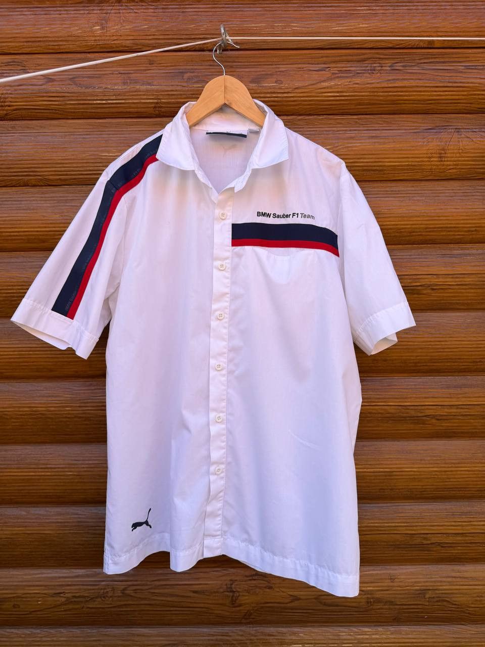 BMW × Puma BMW Sauber F1 Team Puma White Short Sleeve Shirt Cotton L Size US L / EU 52-54 / 3 - 1 Thumbnail