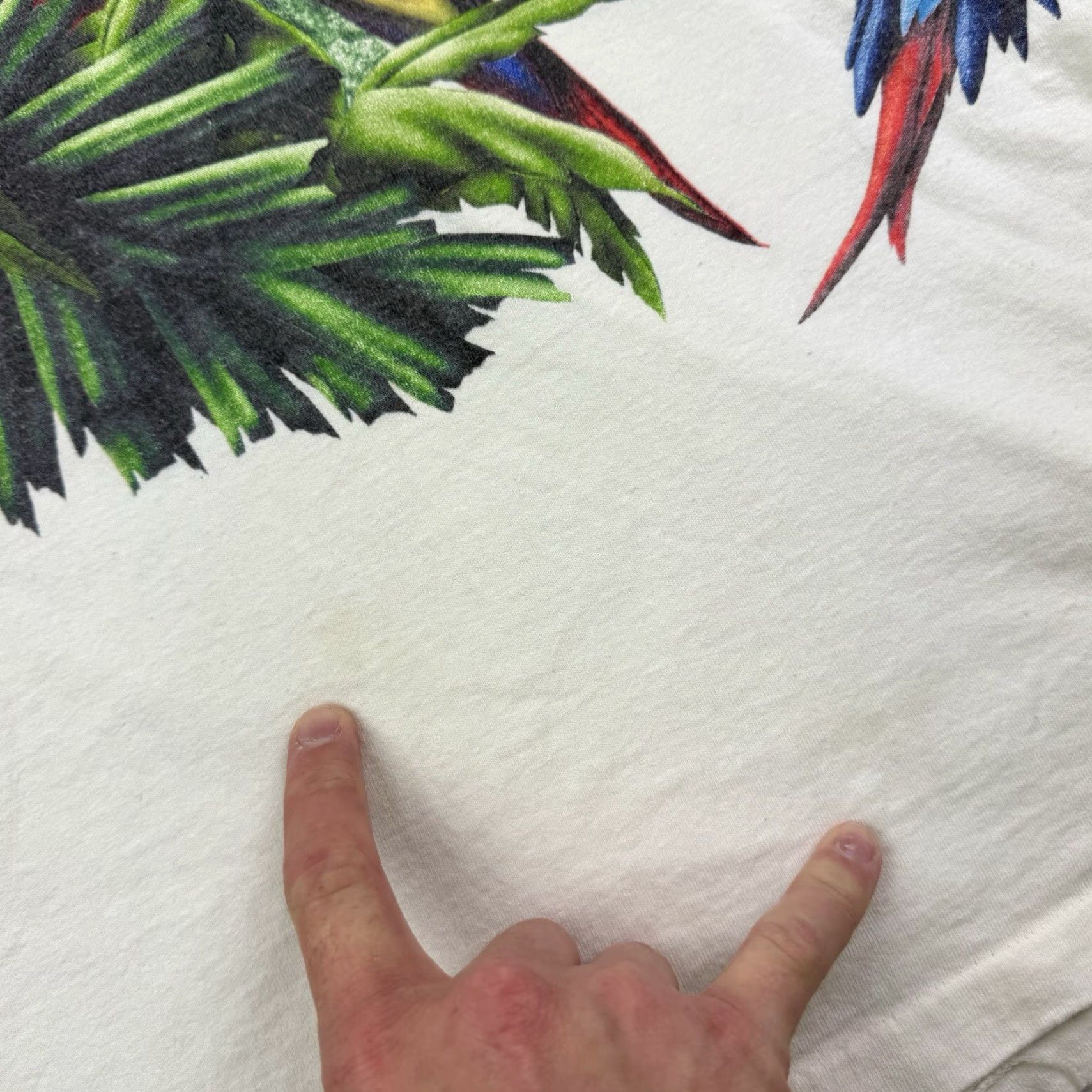 Vintage VINTAGE Wild Wear Parrot T-Shirt Men XL White All Over Print 90s Nature Animal Wildlife Size US XL / EU 56 / 4 - 6 Thumbnail