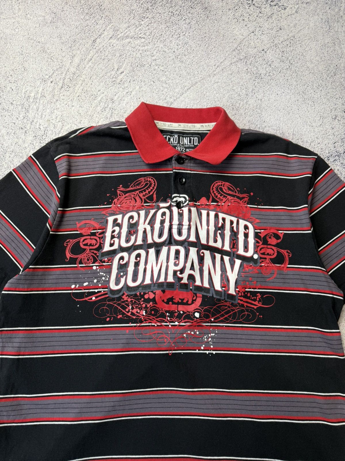 Ecko Unltd. VINTAGE Ecko Unltd Y2K Red Big logo Polo T-Shirt USA Size US L / EU 52-54 / 3 - 5 Thumbnail