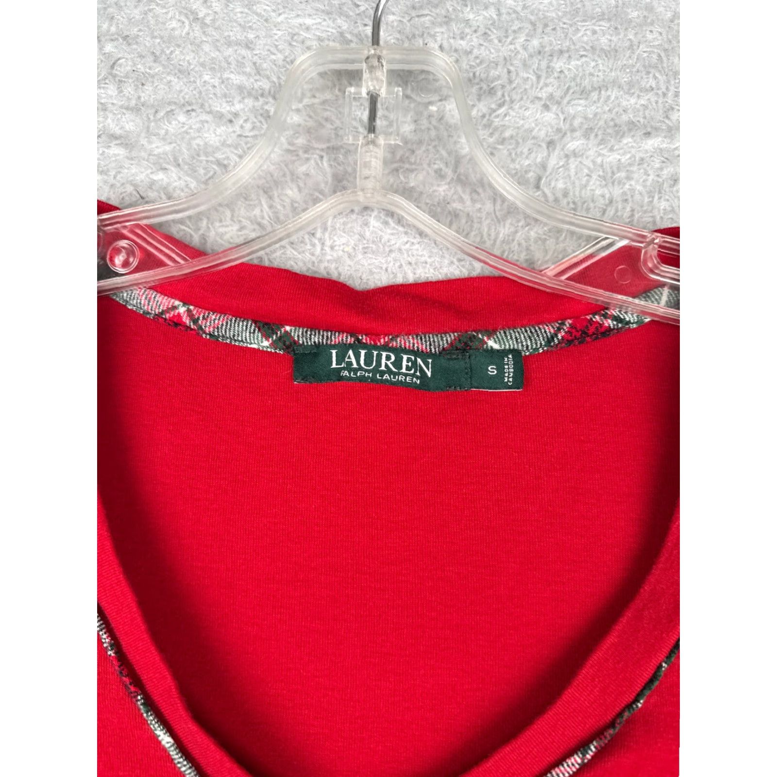 Polo Ralph Lauren VINTAGE Ralph Lauren Sport Shirt Women Small Red Cotton Blend V-Neck Long Sleeve Size S / US 4 / IT 40 - 6 Thumbnail